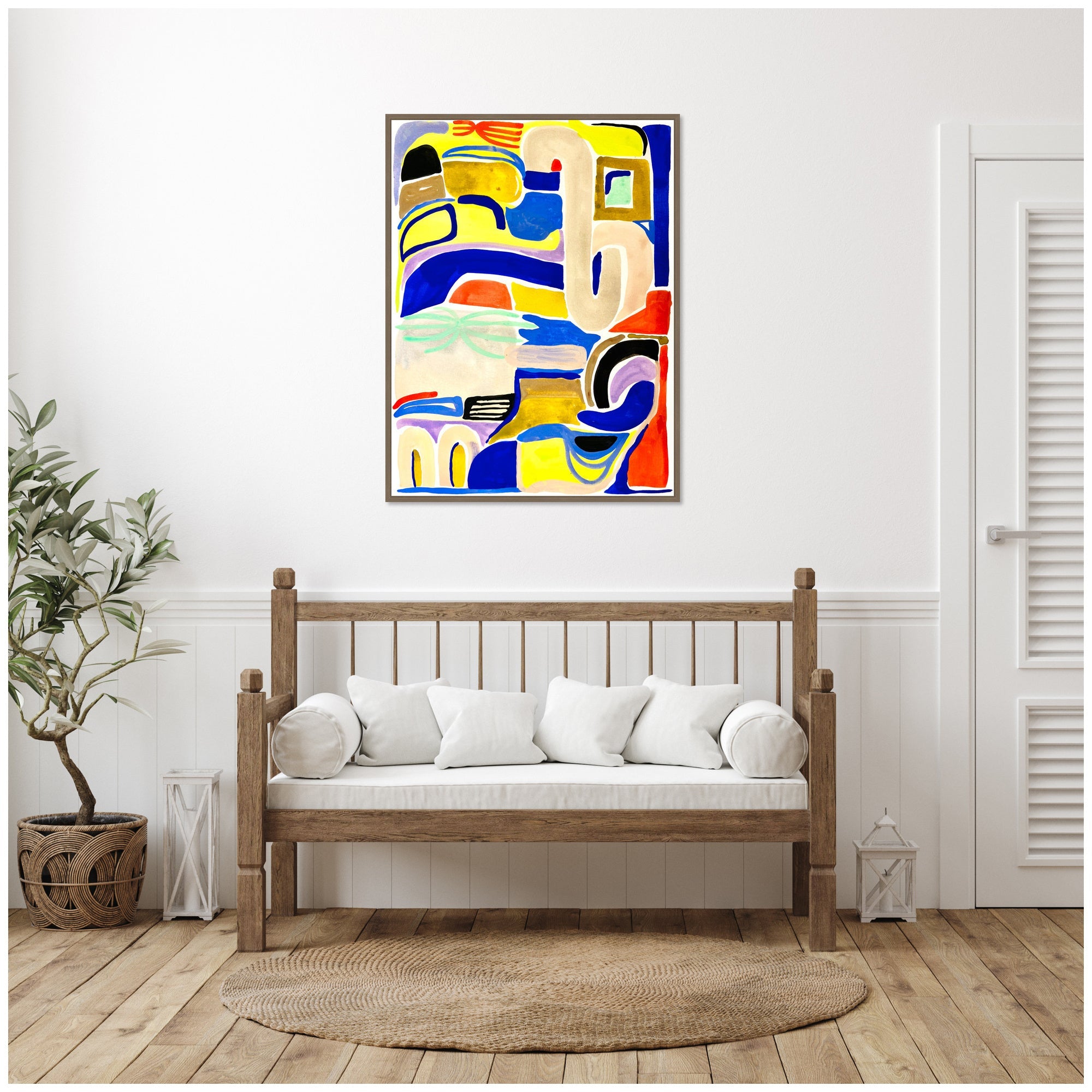 Sylvie Abstract 04 Framed Canvas by Emma Daisy