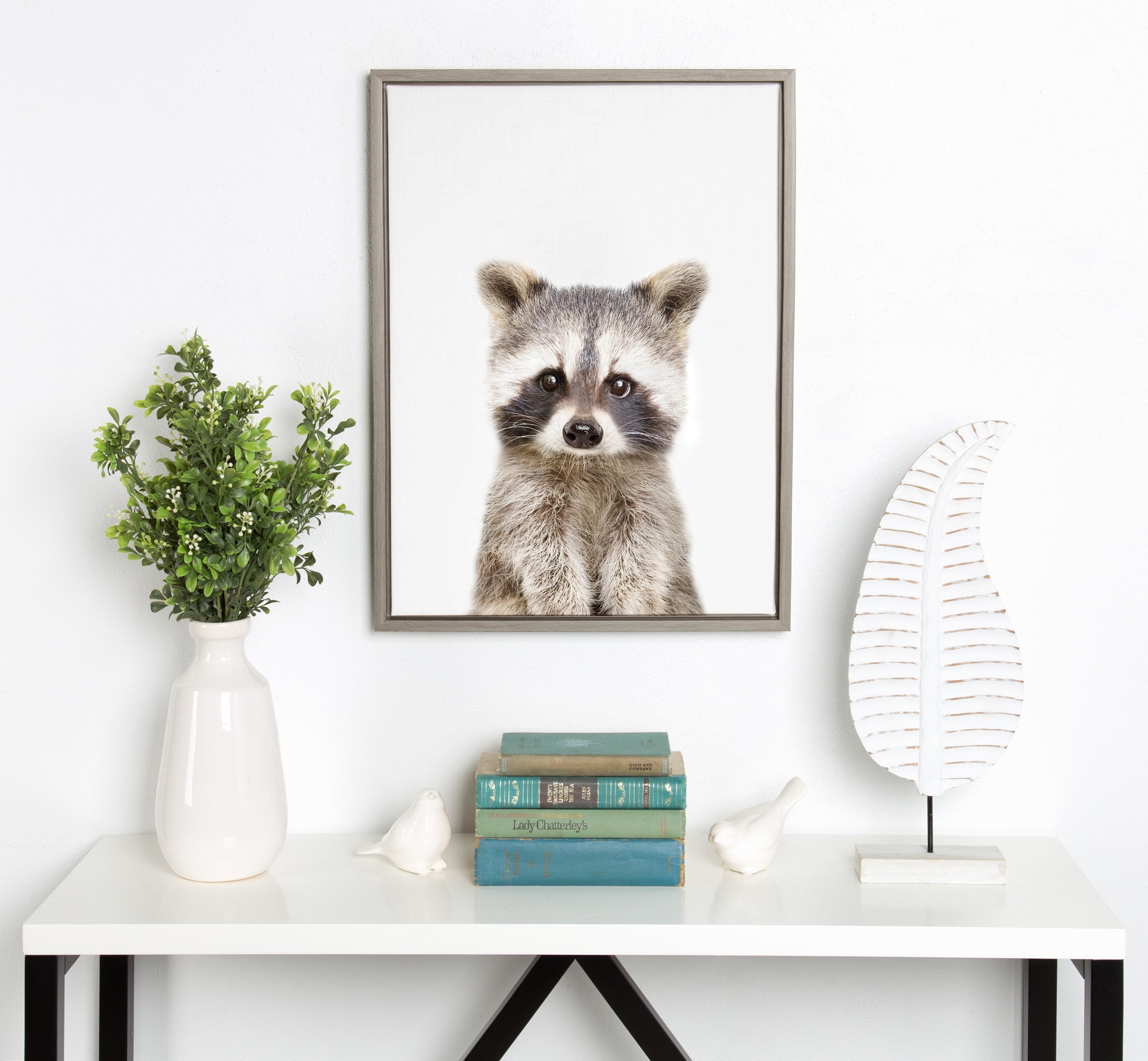 Sylvie Raccoon Framed Canvas by Amy Peterson Art Studio