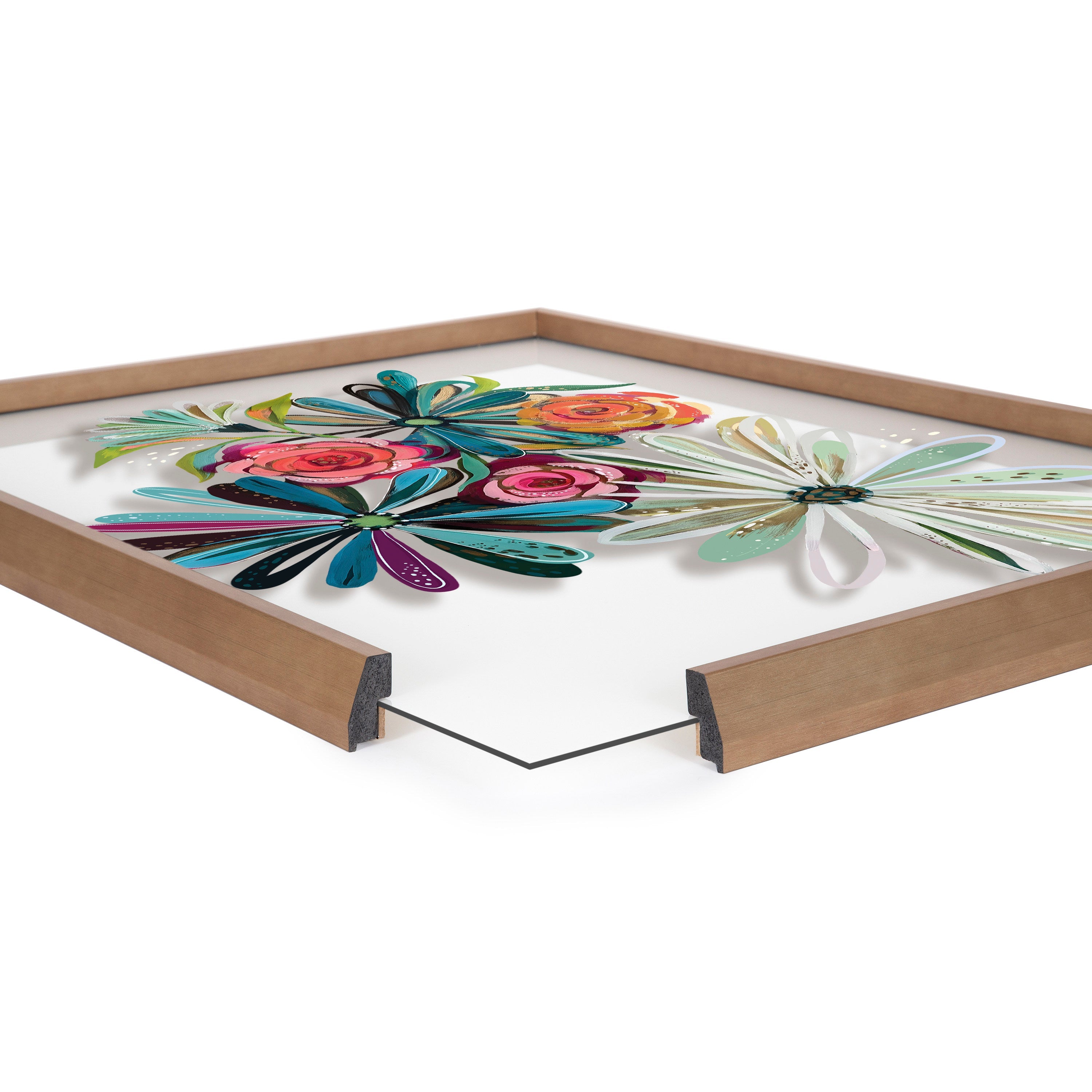 Blake Flowers on Glass 2 Whole Flowers Framed Printed Art