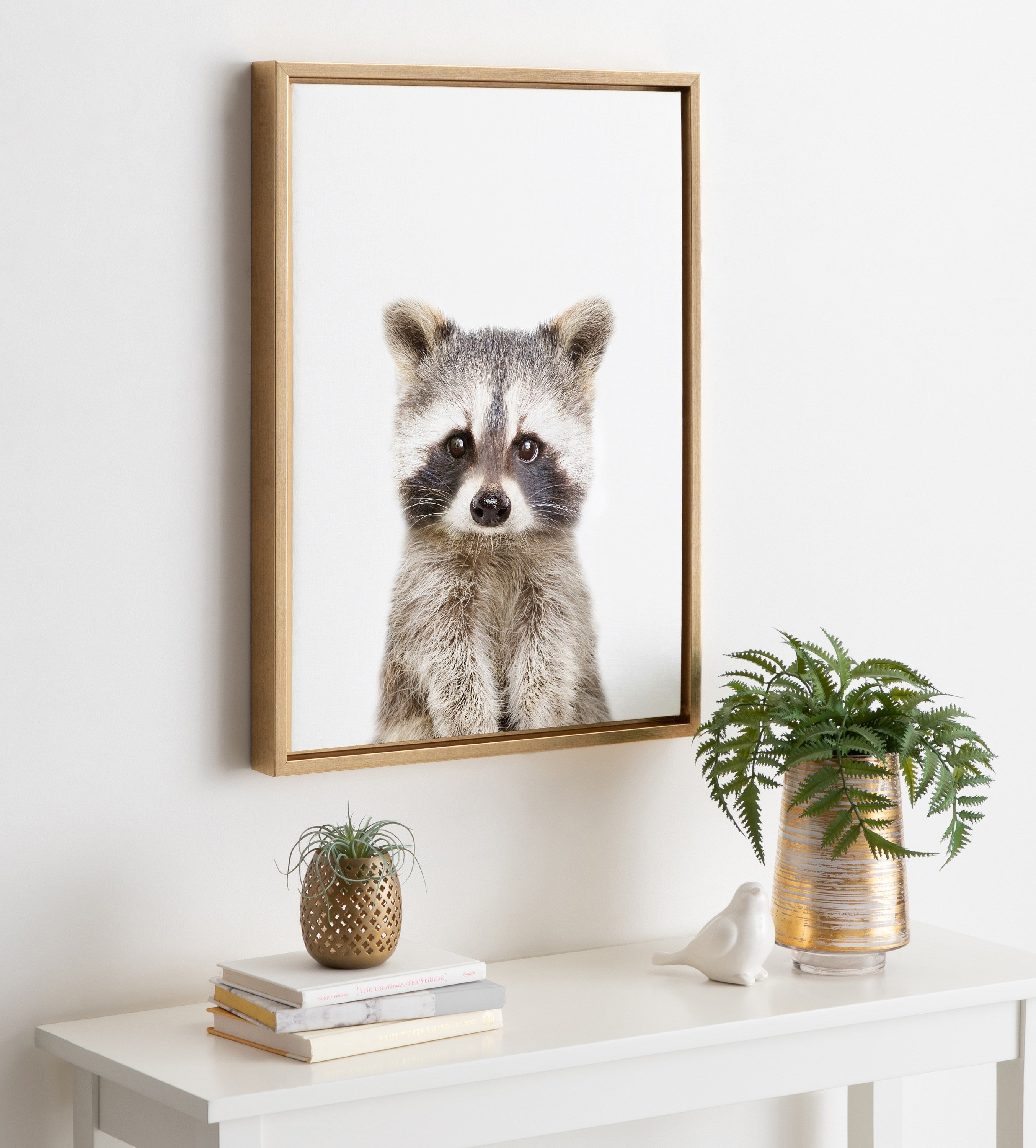 Sylvie Raccoon Framed Canvas by Amy Peterson Art Studio