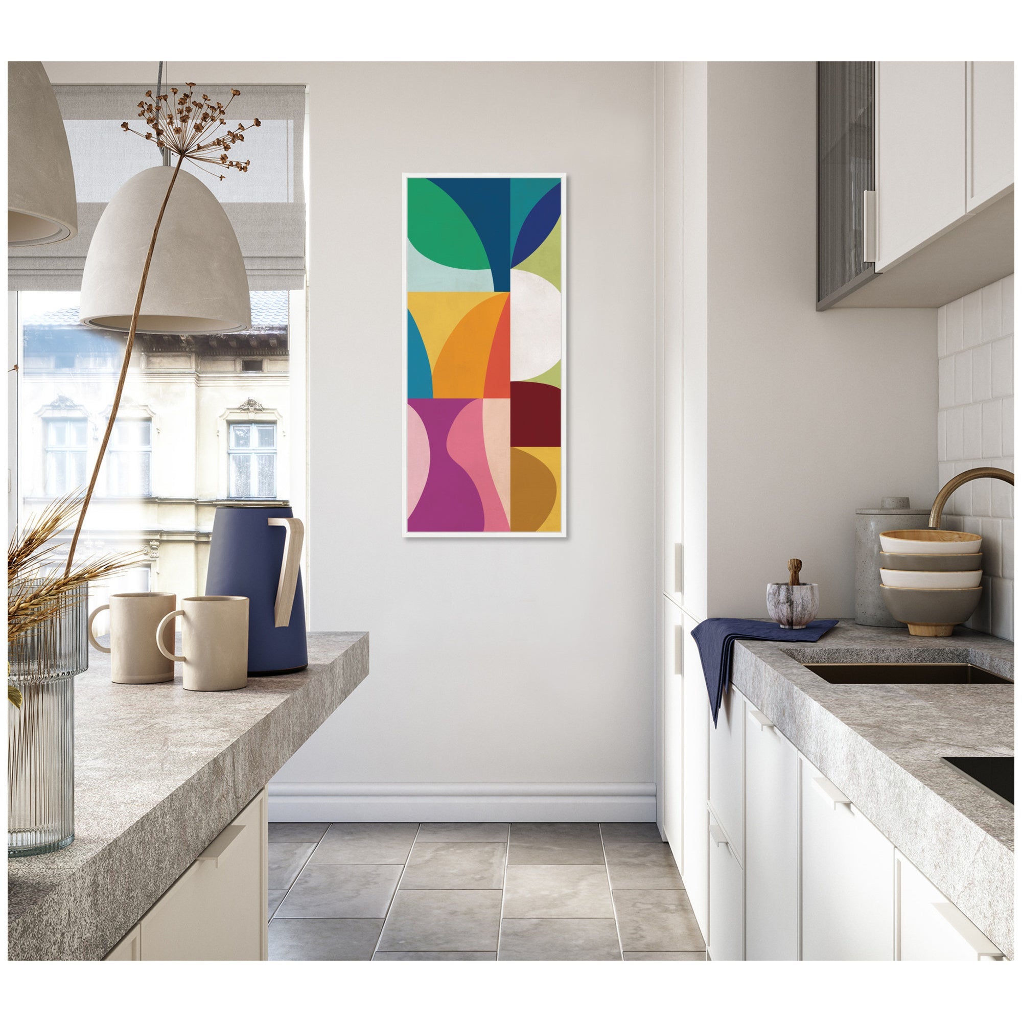 Abstract 01 Panel 1 by Rachel Lee Framed Canvas Wall Art Print