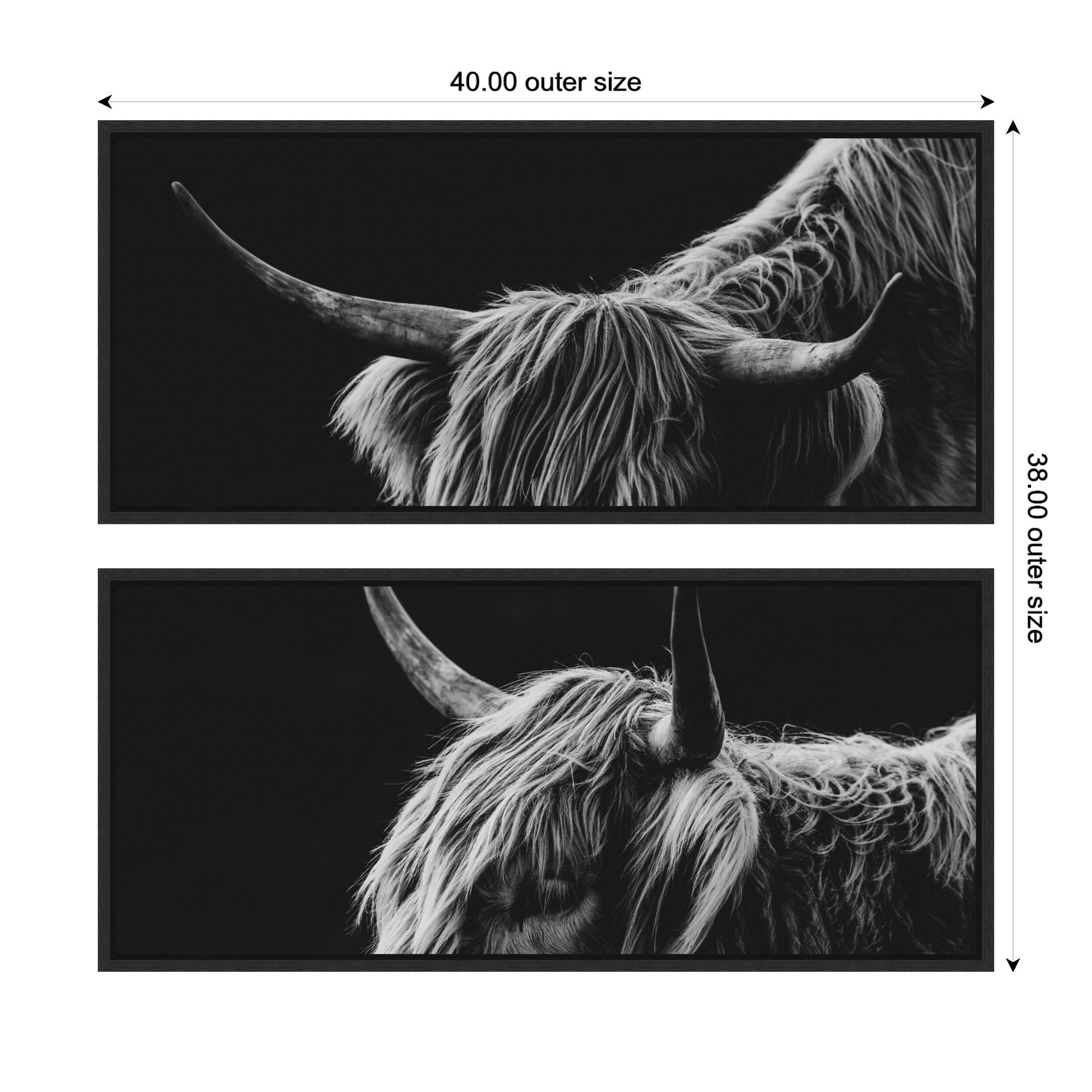 Scottish Highland Panel 2 Piece Framed Canvas Wall Art Set by Crystal Lynn Collins