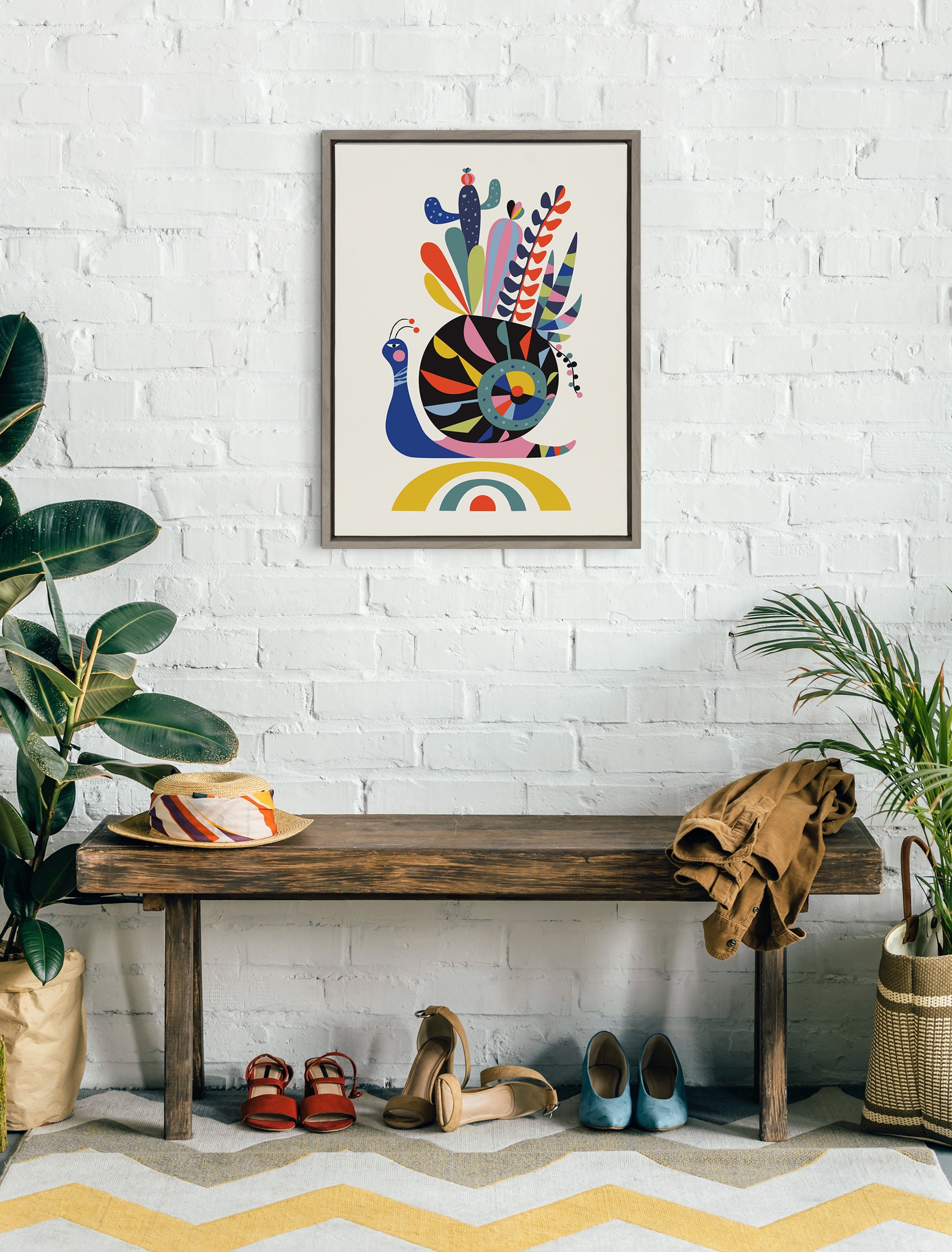 Sylvie Snail Framed Canvas by kateandlaurel - product image 15 for Resin Society