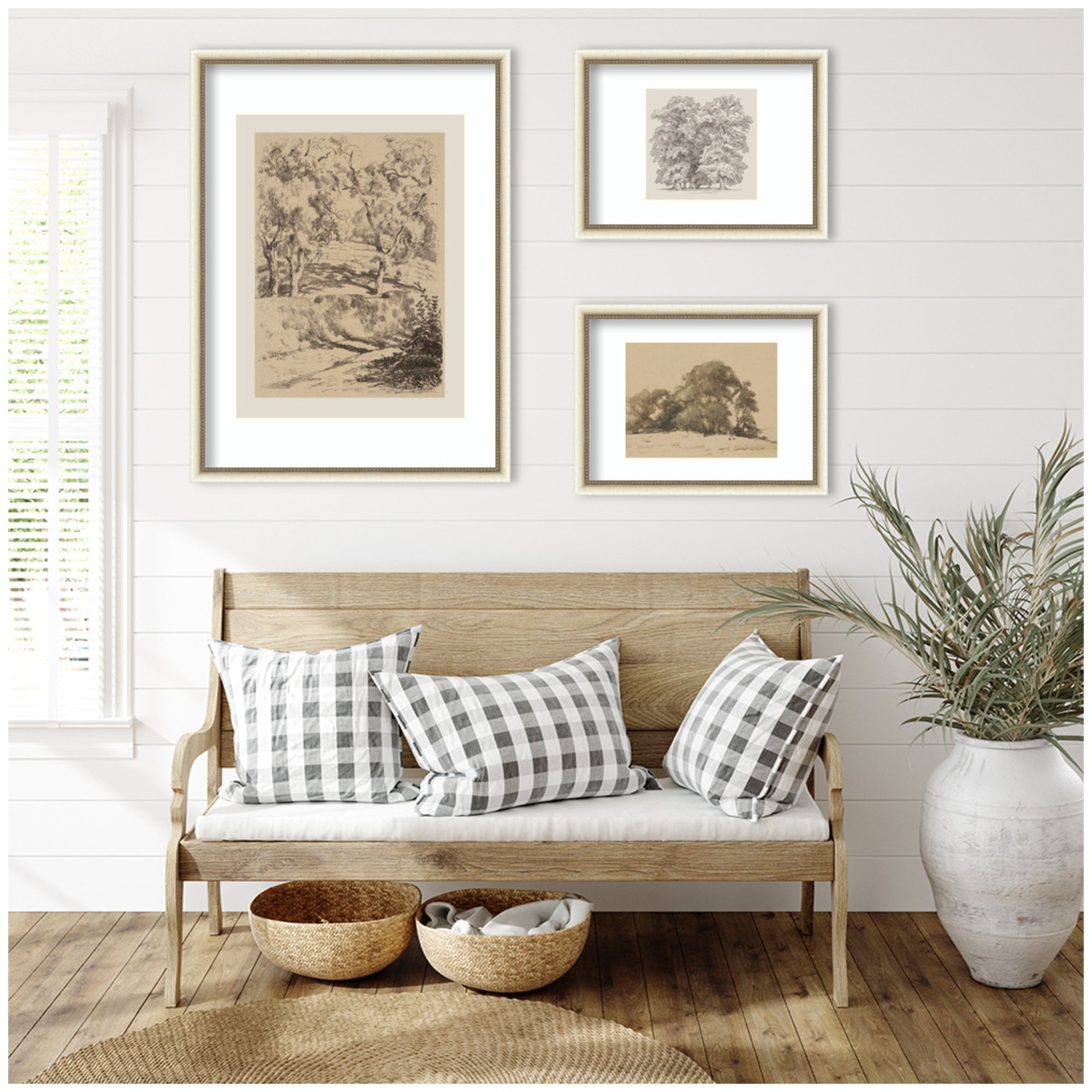 Sketches of Nature by Fry, Becker & Bosboom 3 Piece Framed Wall Art Print Set by Nostalgia Prints