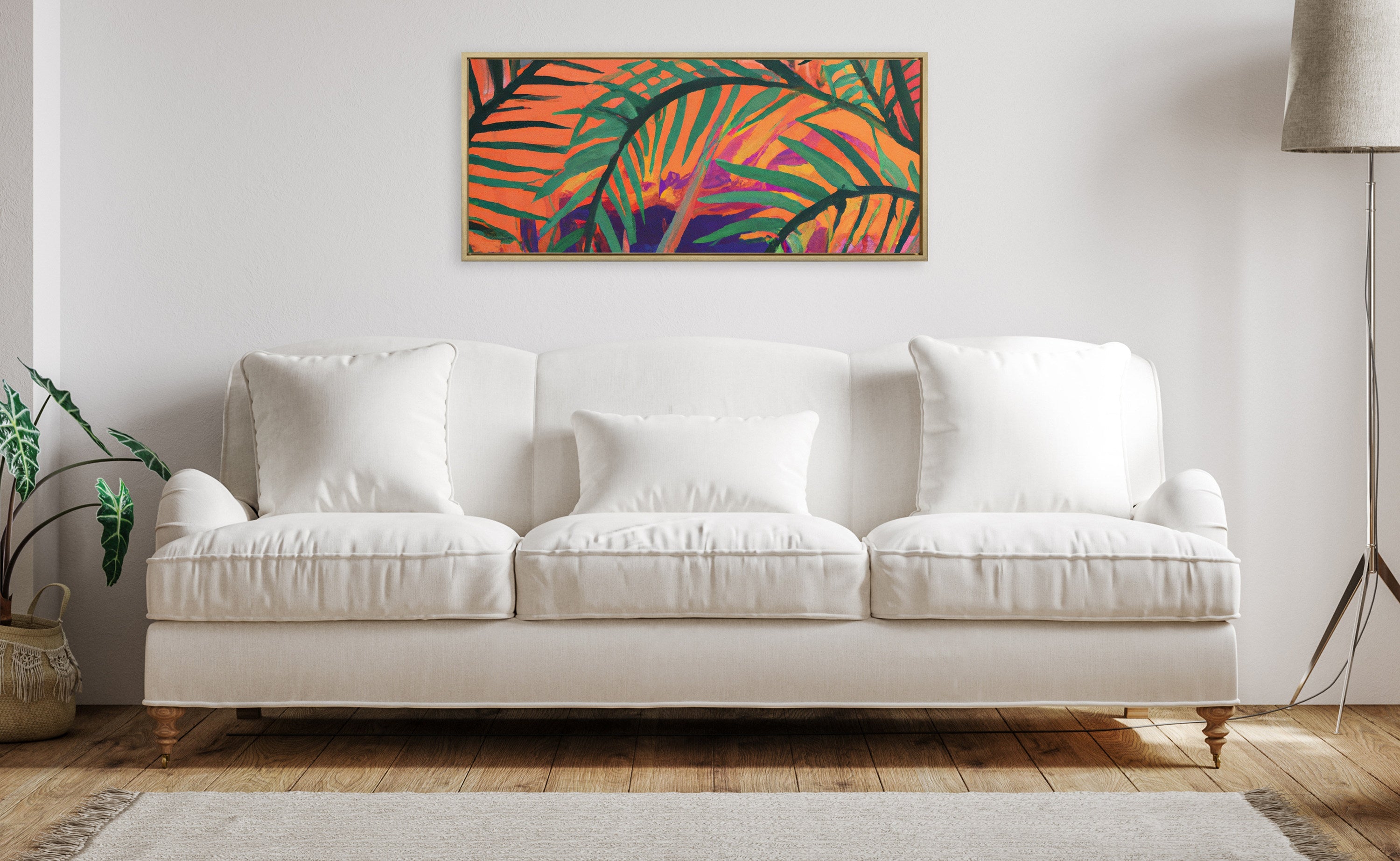 Sylvie Blank Framed Canvas 18x40