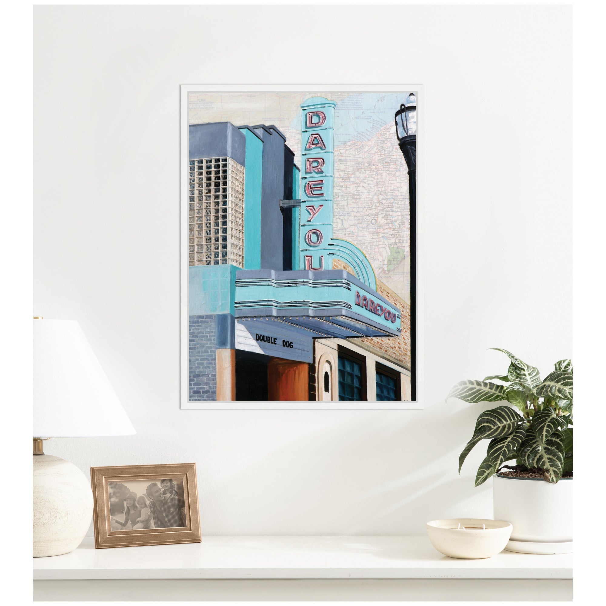 Double Dog by Krista V. Allenstein Framed Canvas Wall Art Print
