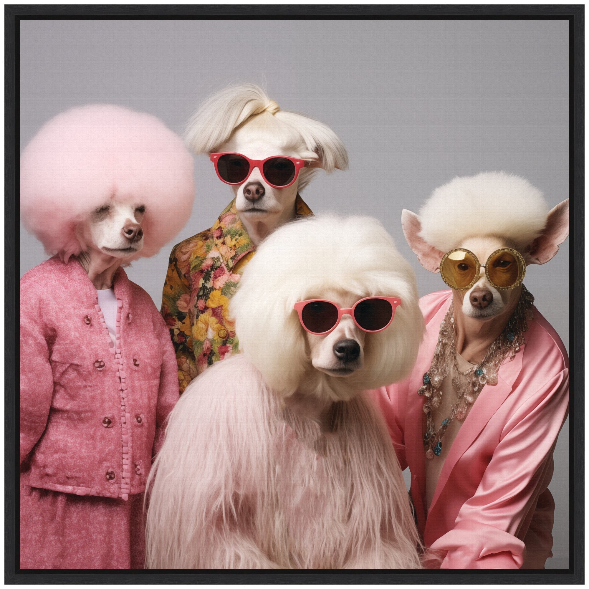 Sylvie Golden Lady Dogs Framed Canvas by The Creative Bunch Studio