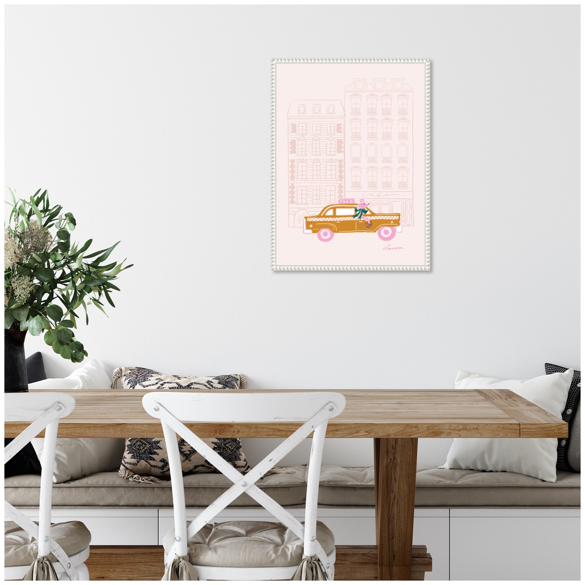 Sylvie Beaded NYC Joy Ride Framed Canvas by Yellow Heart Art