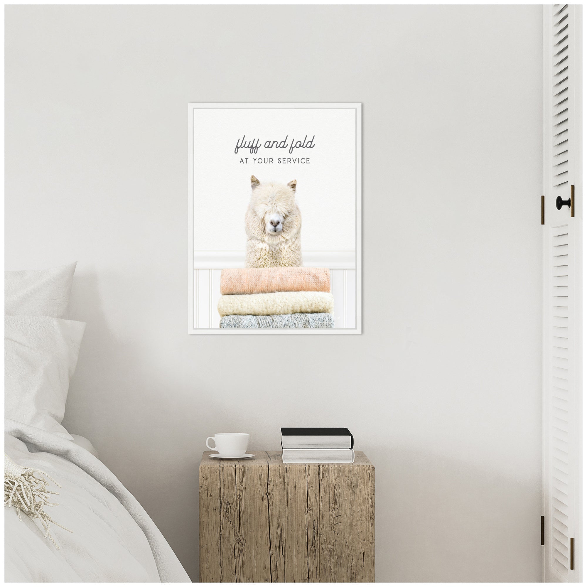 Sylvie Alpaca Fluff and Fold Framed Canvas by Amy Peterson
