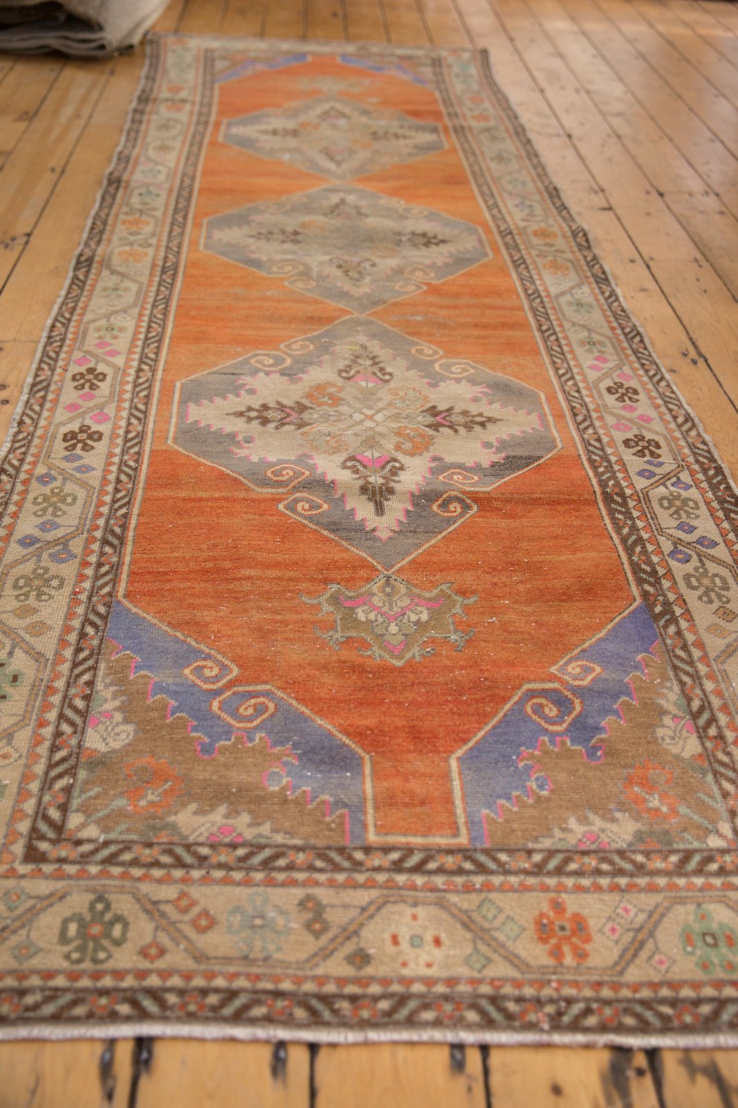 3.5x11 Vintage Distressed Oushak Rug Runner by Old New House® - product image 10 for Resin Society