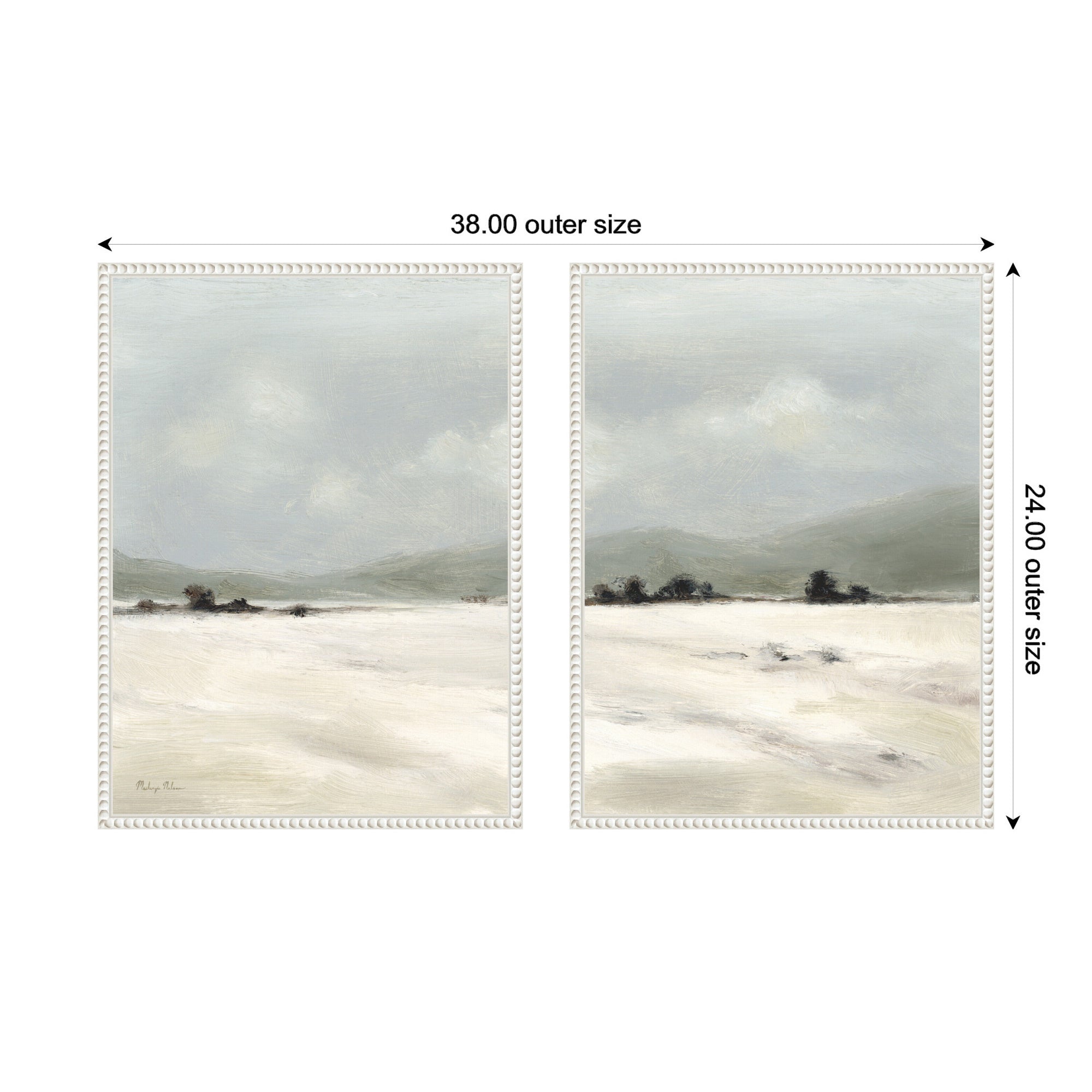 Sylvie Beaded December Mist - 2 Piece Framed Canvas Art Set by Mackenzie Nelson