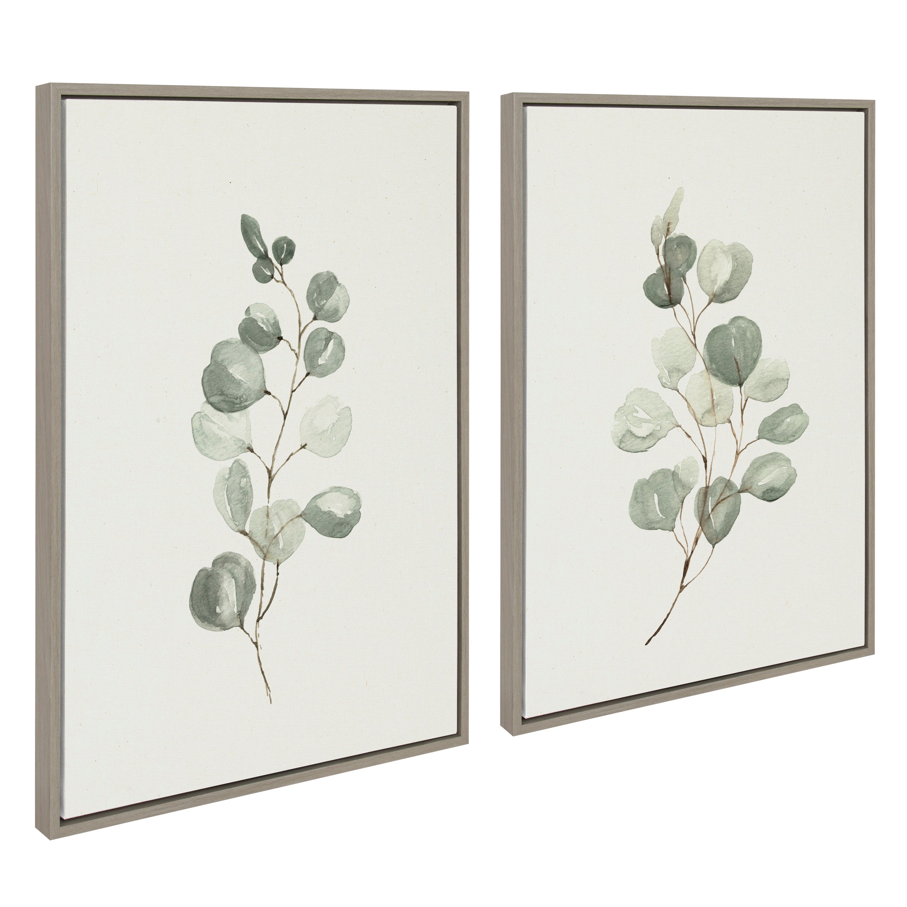 Sylvie Eucalyptus Framed Canvas Set by Maja Mitrovic