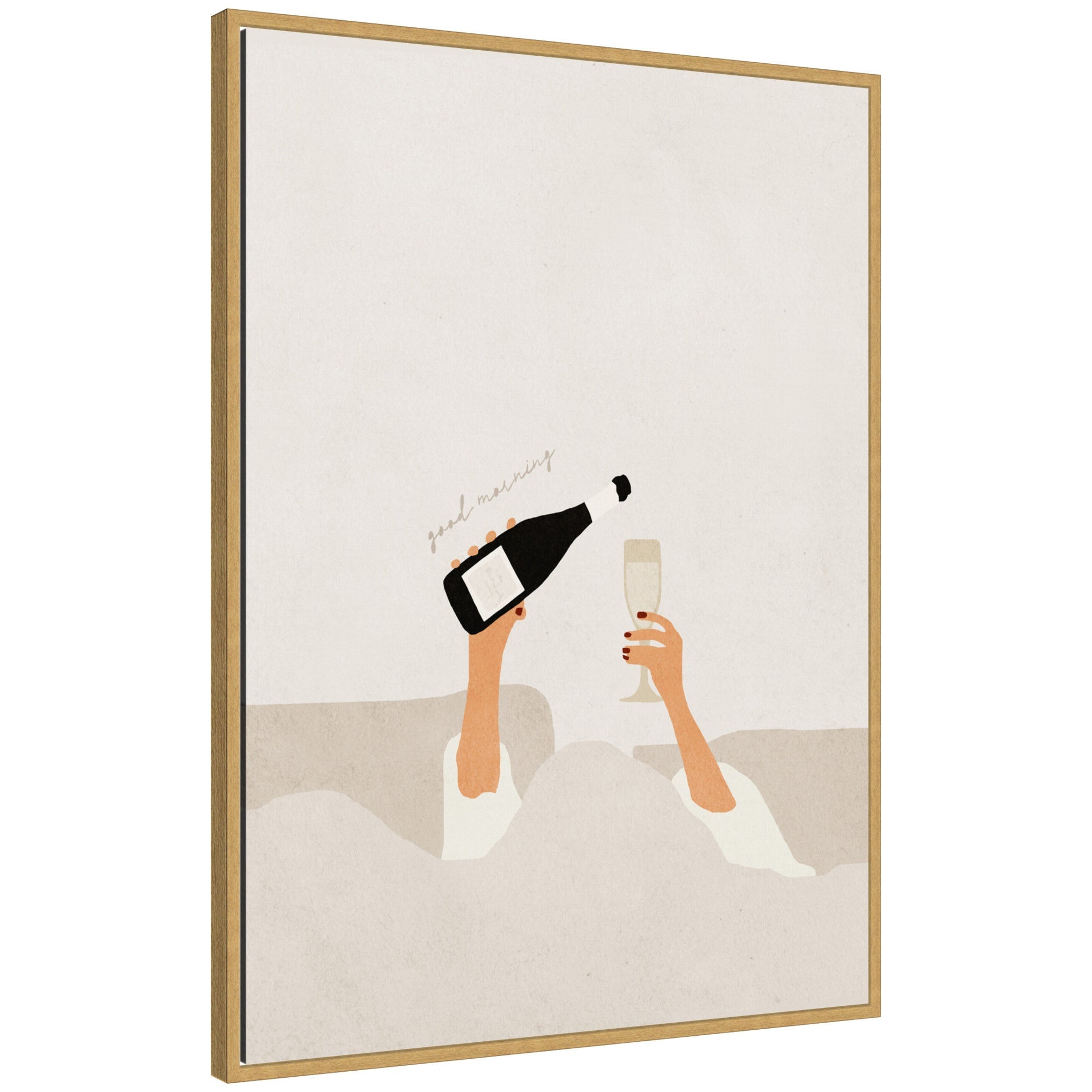 Sylvie Good Morning Art Print Framed Canvas showing a beverage-themed artwork in a modern frame.