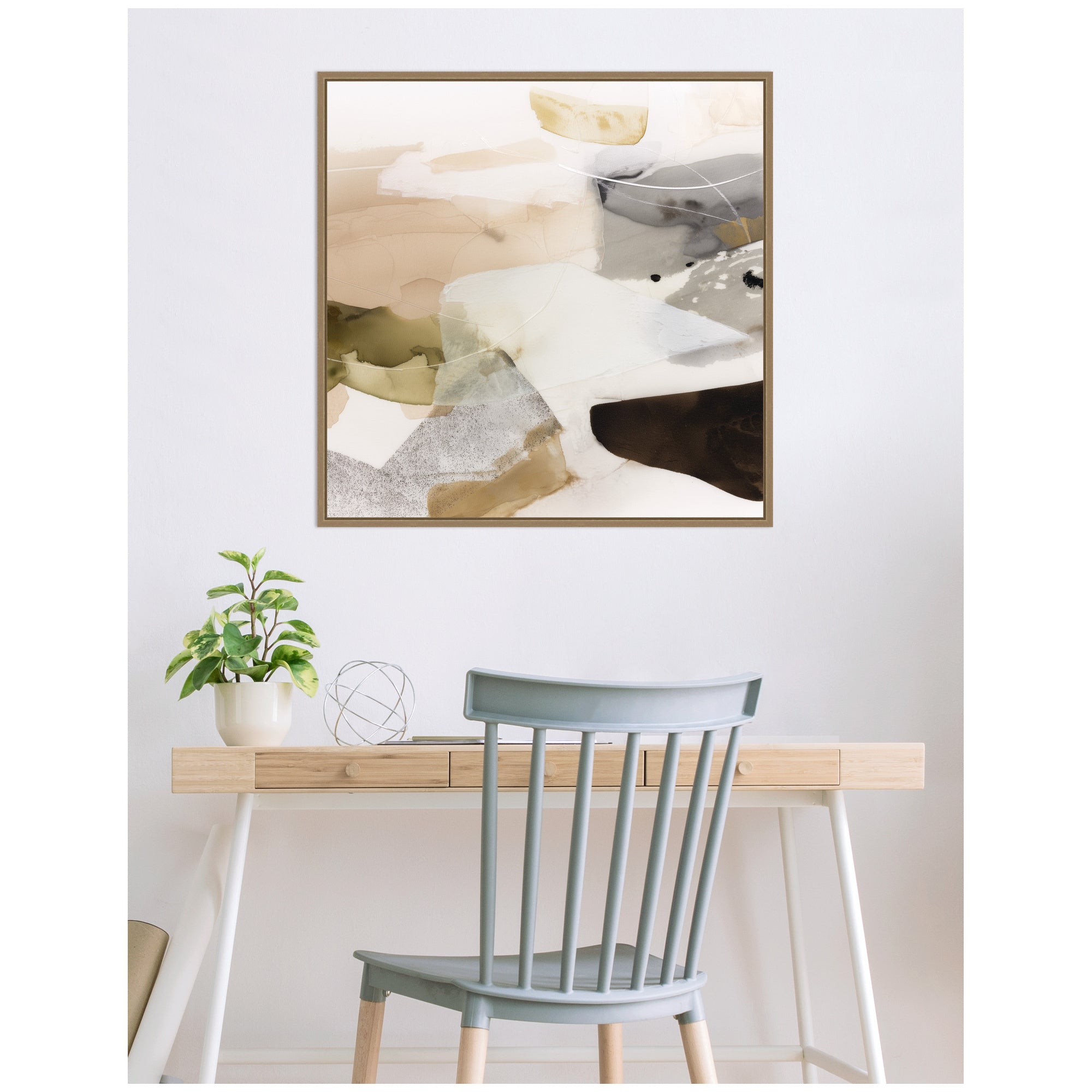 Golden Terrain by Amy Lighthall Framed Canvas Wall Art Print