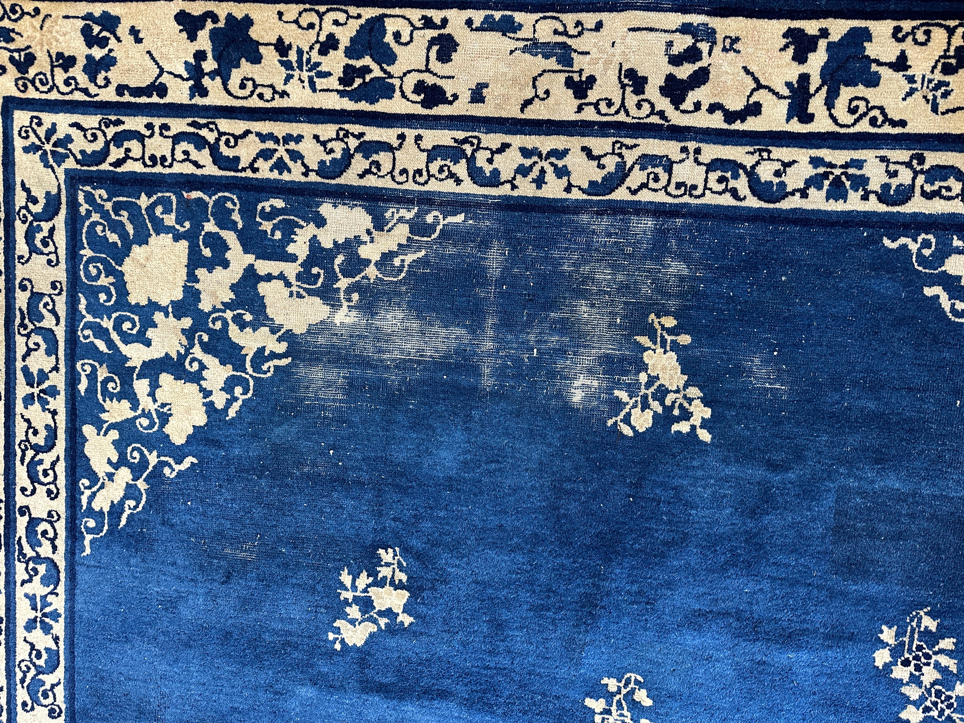 Hand-Knotted Antique Chinese Peking Wool Rug – 9’ x 11’5” – Distressed by Rugistan - product image 7 for Resin Society