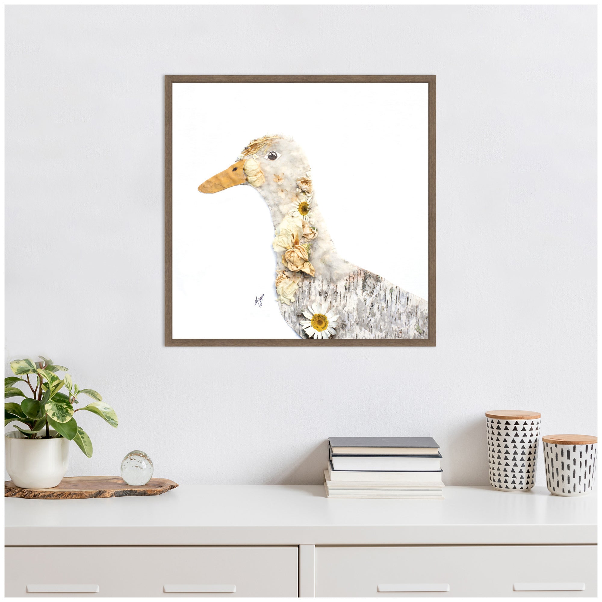 Duck No.
1 by Madeline Jeppesen Framed Canvas Wall Art Print