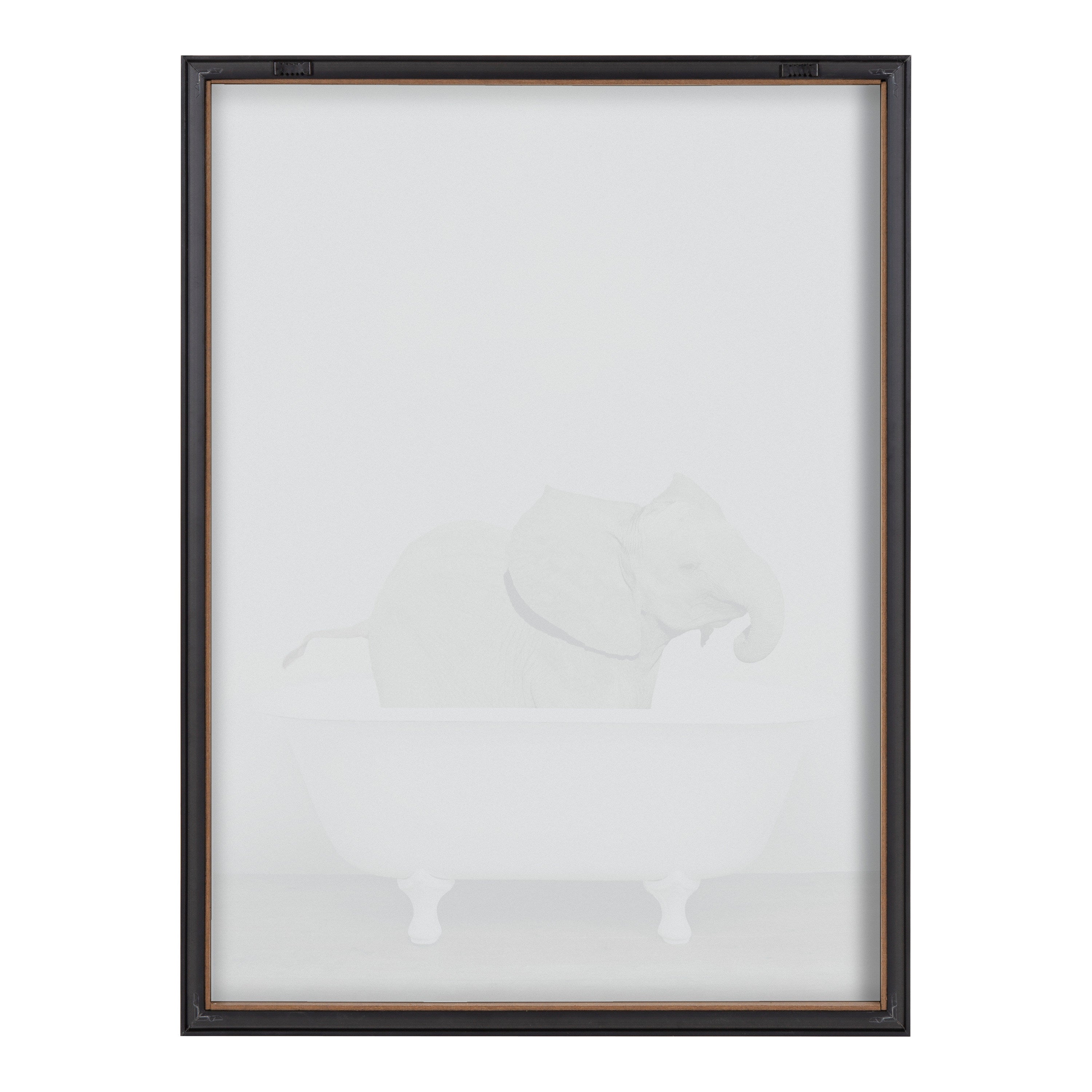 Blake Baby Elephant in the Tub Color Framed Printed Glass by kateandlaurel - product image 4 for Resin Society