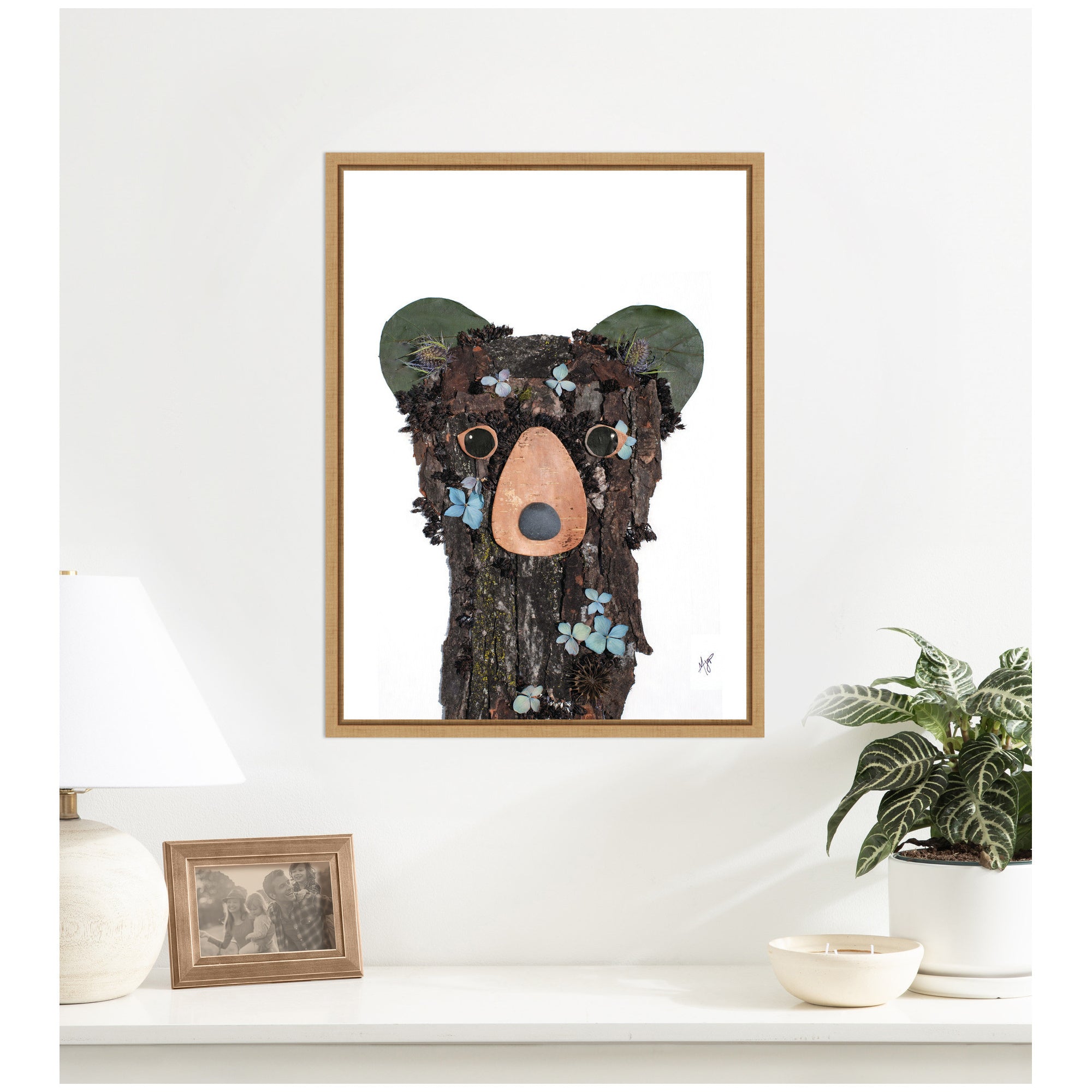 Black Bear by Madeline Jeppesen Framed Canvas Wall Art Print