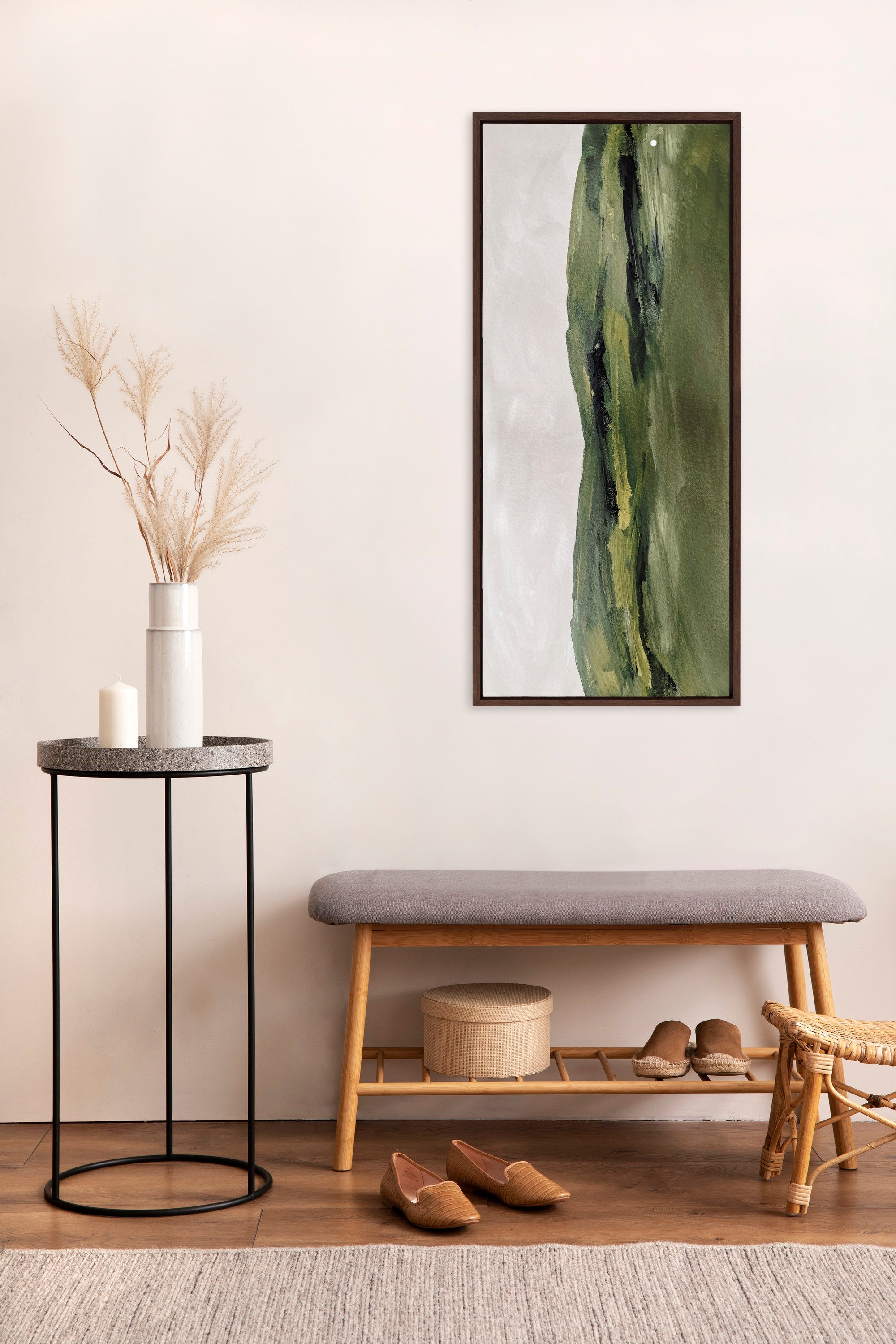 Sylvie Green Mountain Landscape Framed Canvas by Amy Lighthall