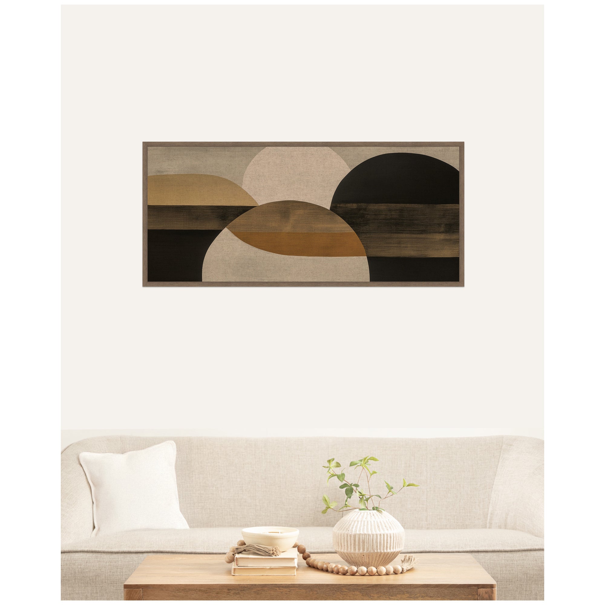 Neutral Rich Tonal Abstract II by The Creative Bunch Studio Framed Canvas Wall Art Print