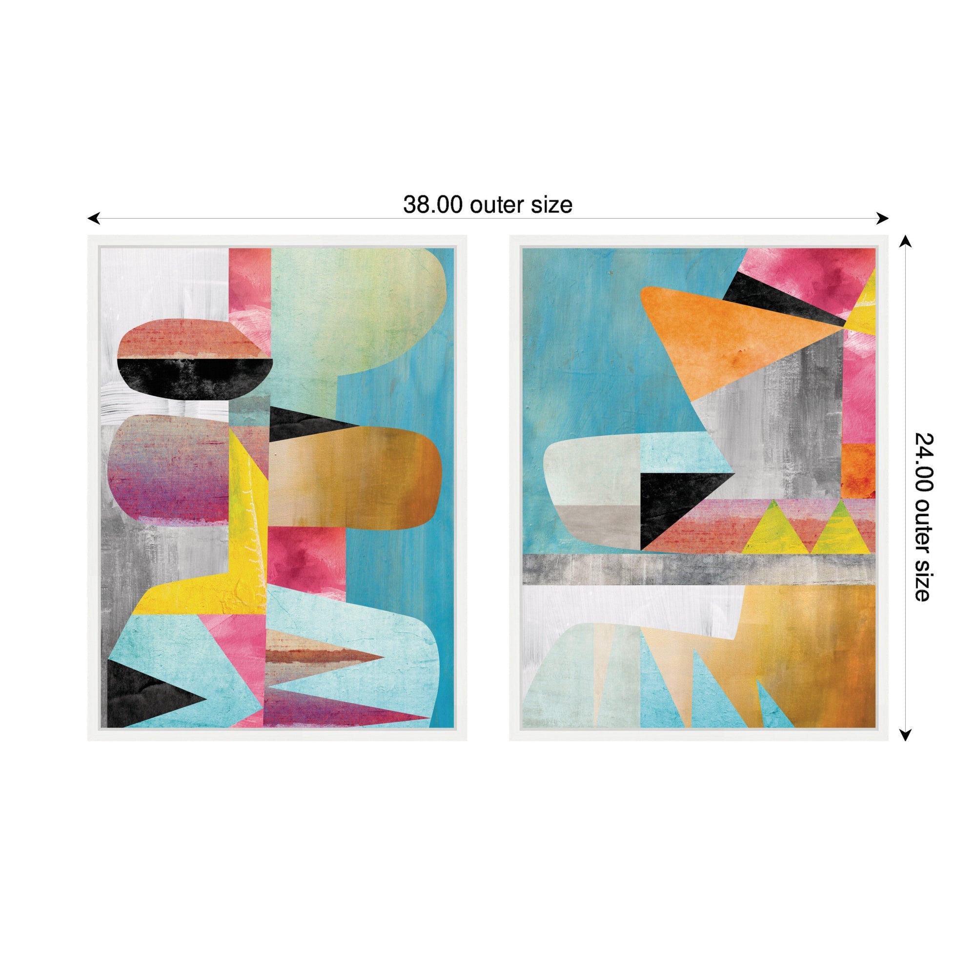 NC Objet 1 & 2 2 Piece Framed Canvas Wall Art Set by Nikki Chu