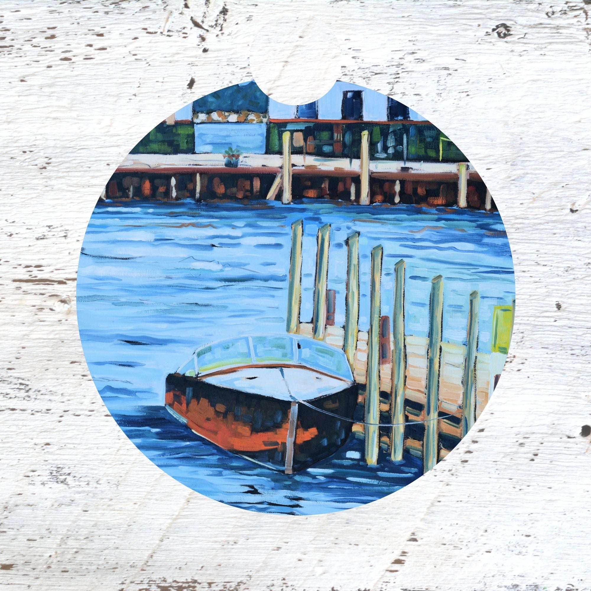 Car Coaster: Boat Stories Mackinac Island. Artist Christi Dreese by Dreese Fine Art - Resin Society