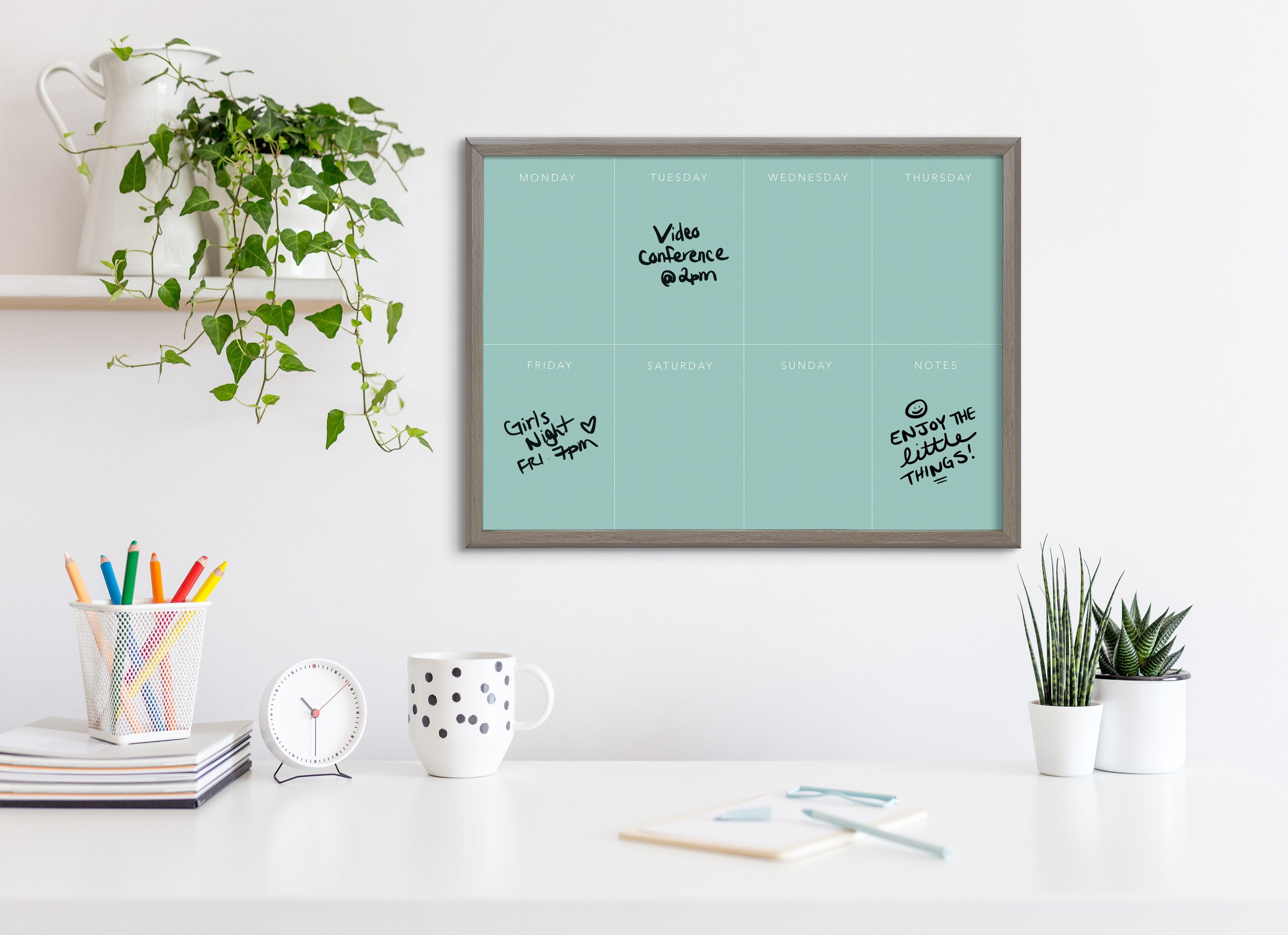 Blake This Week Teal Framed Printed Glass by The Creative Bunch Studio by kateandlaurel - product image 8 for Resin Society