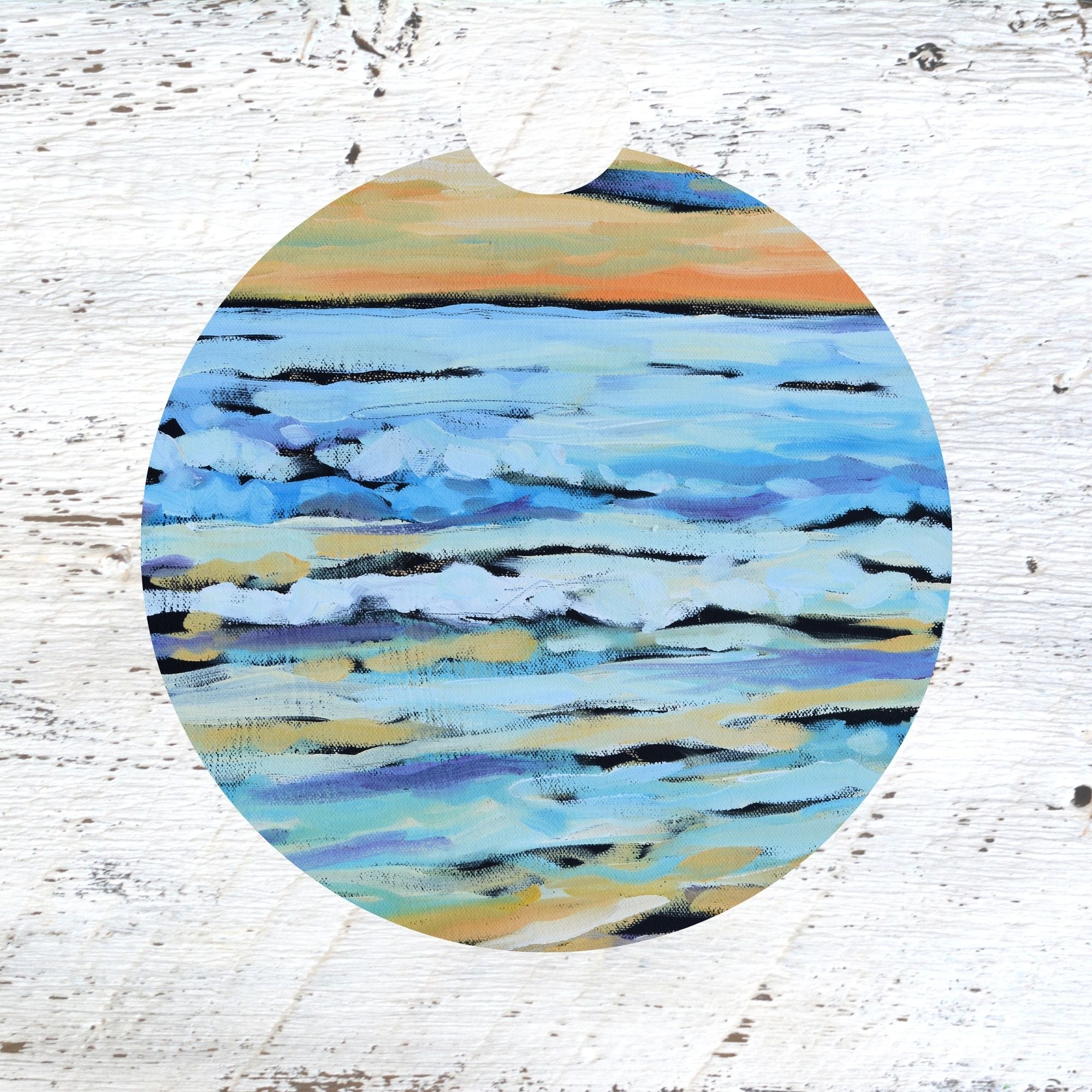 Car Coaster: Beach Sunset. Artist Christi Dreese by Dreese Fine Art - Resin Society