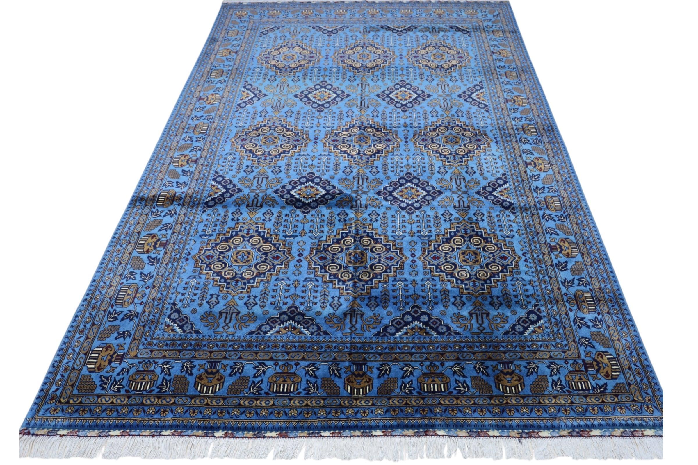 Hand-Knotted Zerkhaki Afghan Wool Area Rug – 6'6" x 10' by Rugistan - main product image for Resin Society
