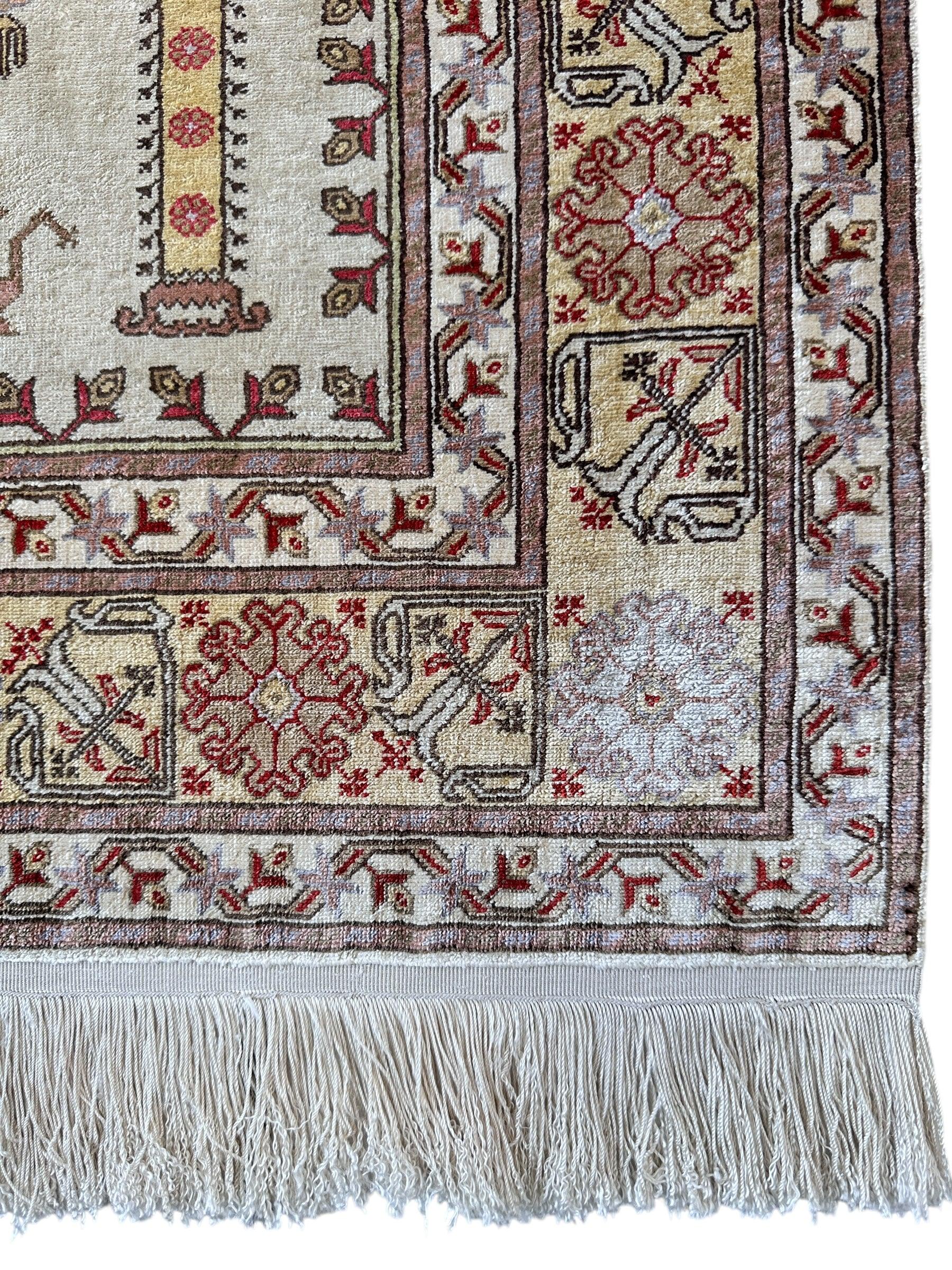 Luxurious Hand-Knotted Pure Silk Turkish Kayseri Rug – Intricate Floral by Rugistan - product image 3 for Resin Society