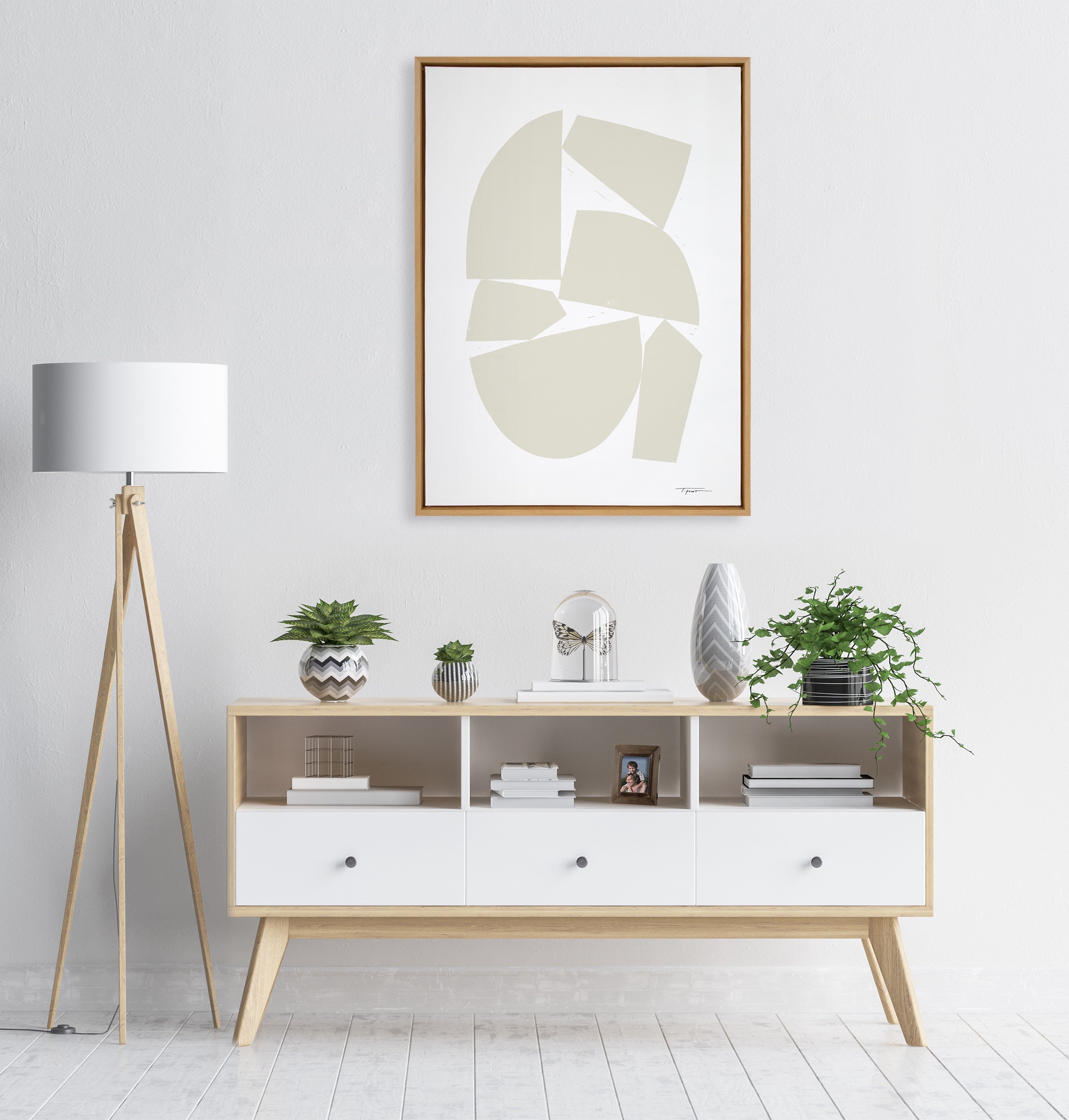 Sylvie Constructed I Neutral Framed Canvas