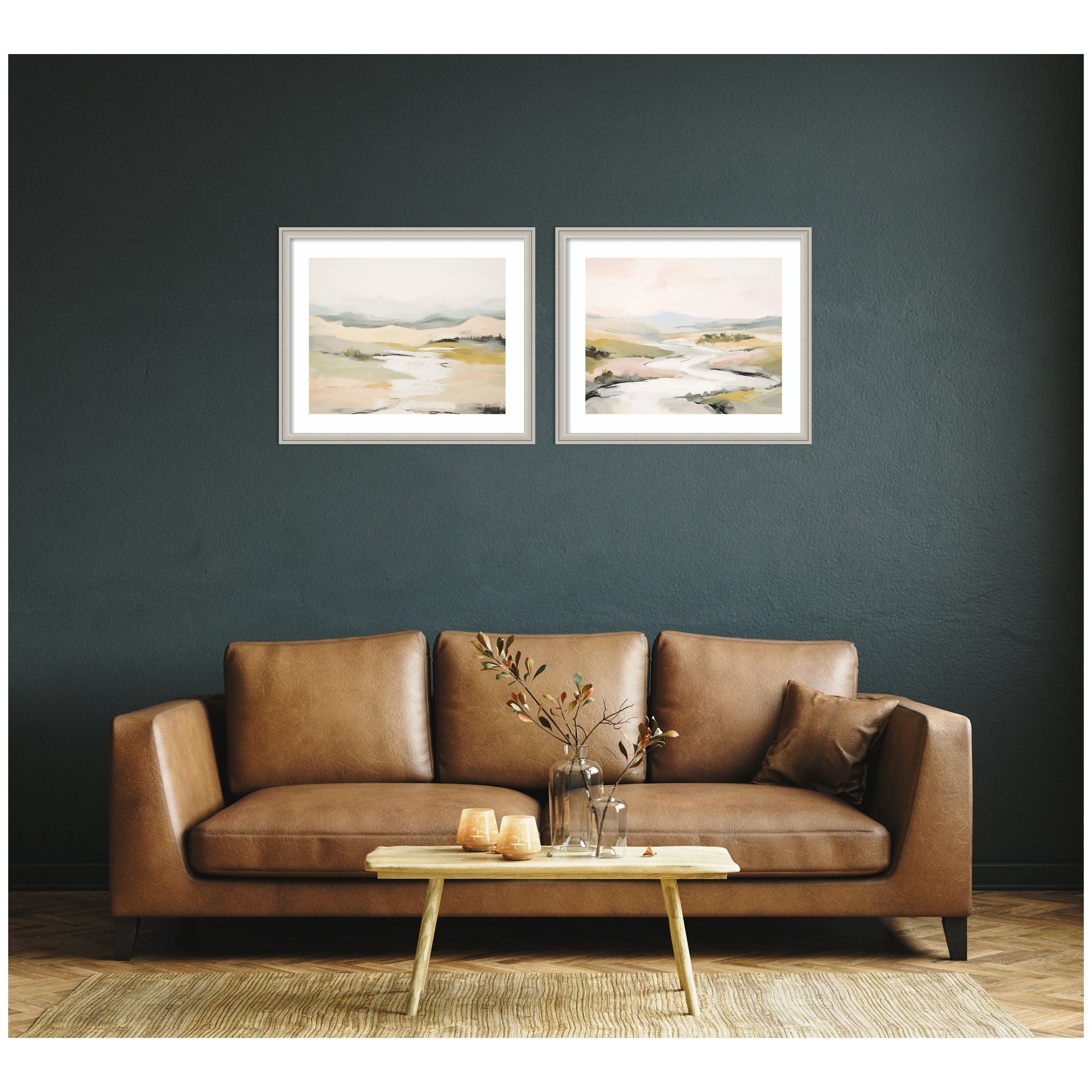 Tranquil Landscape No.
1 & No.
2 2 Piece Framed Wall Art Print Set by Amy Lighthall