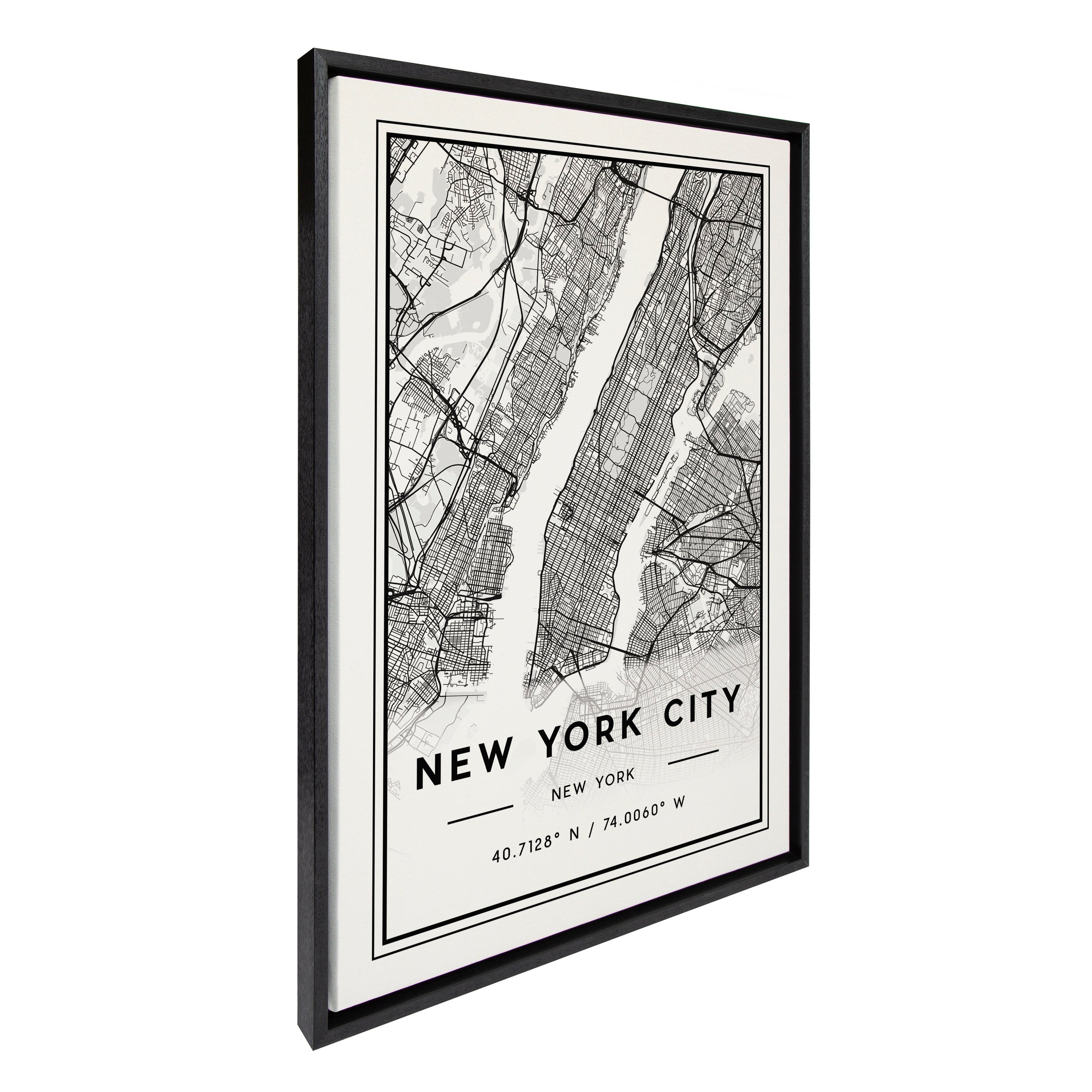 Sylvie New York City Map Framed Canvas by Jake Goossen
