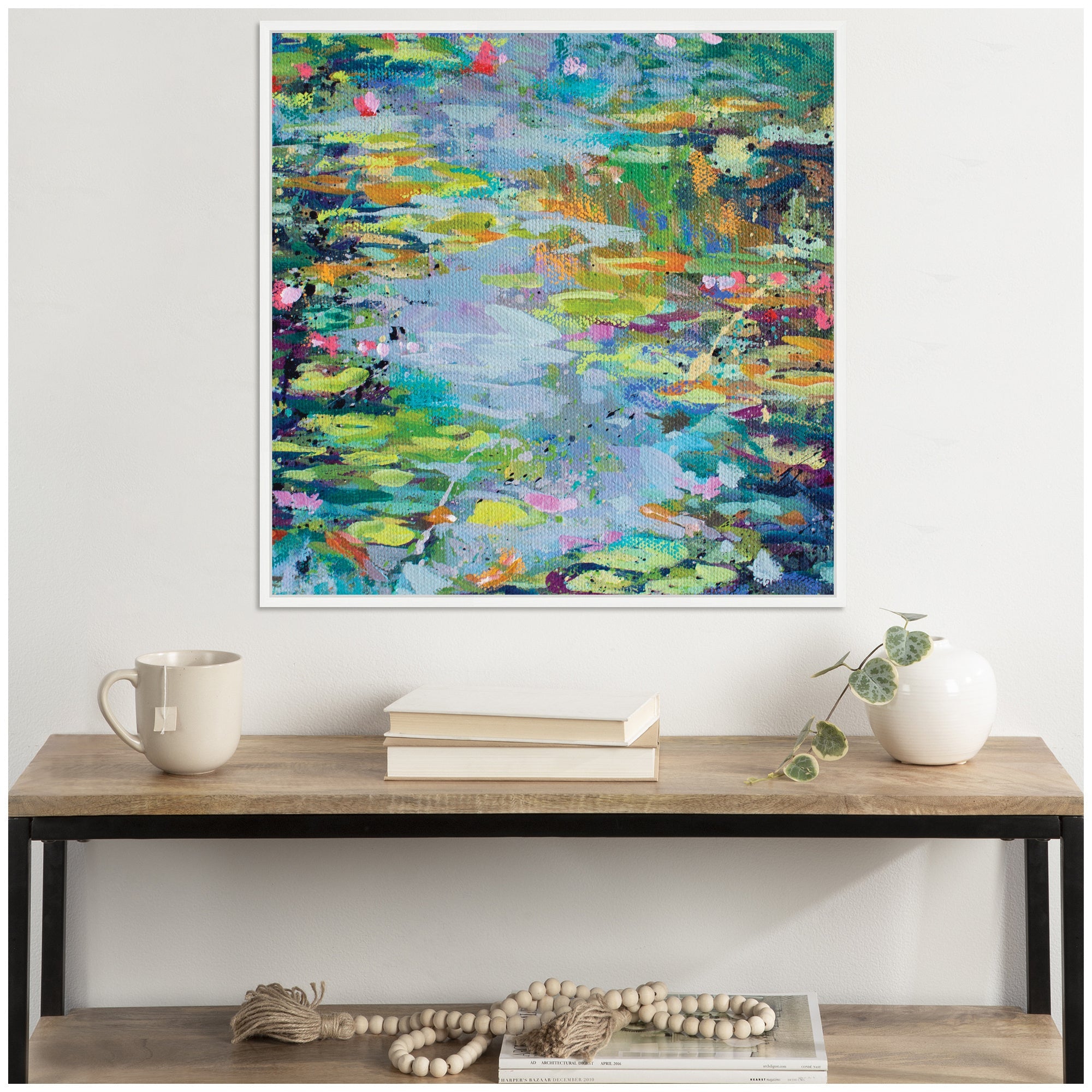 Sylvie Waterlilies at Giverny Framed Canvas by Rachel Christopoulos