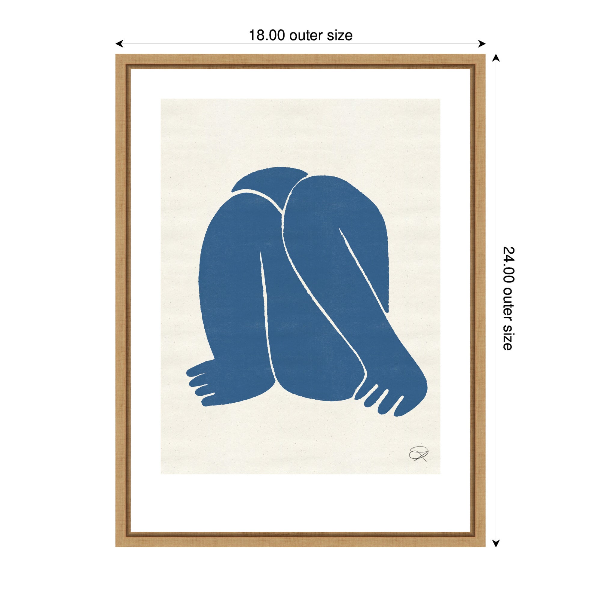 Sylvie Head Down II Royal Framed Canvas by Rocket Jack