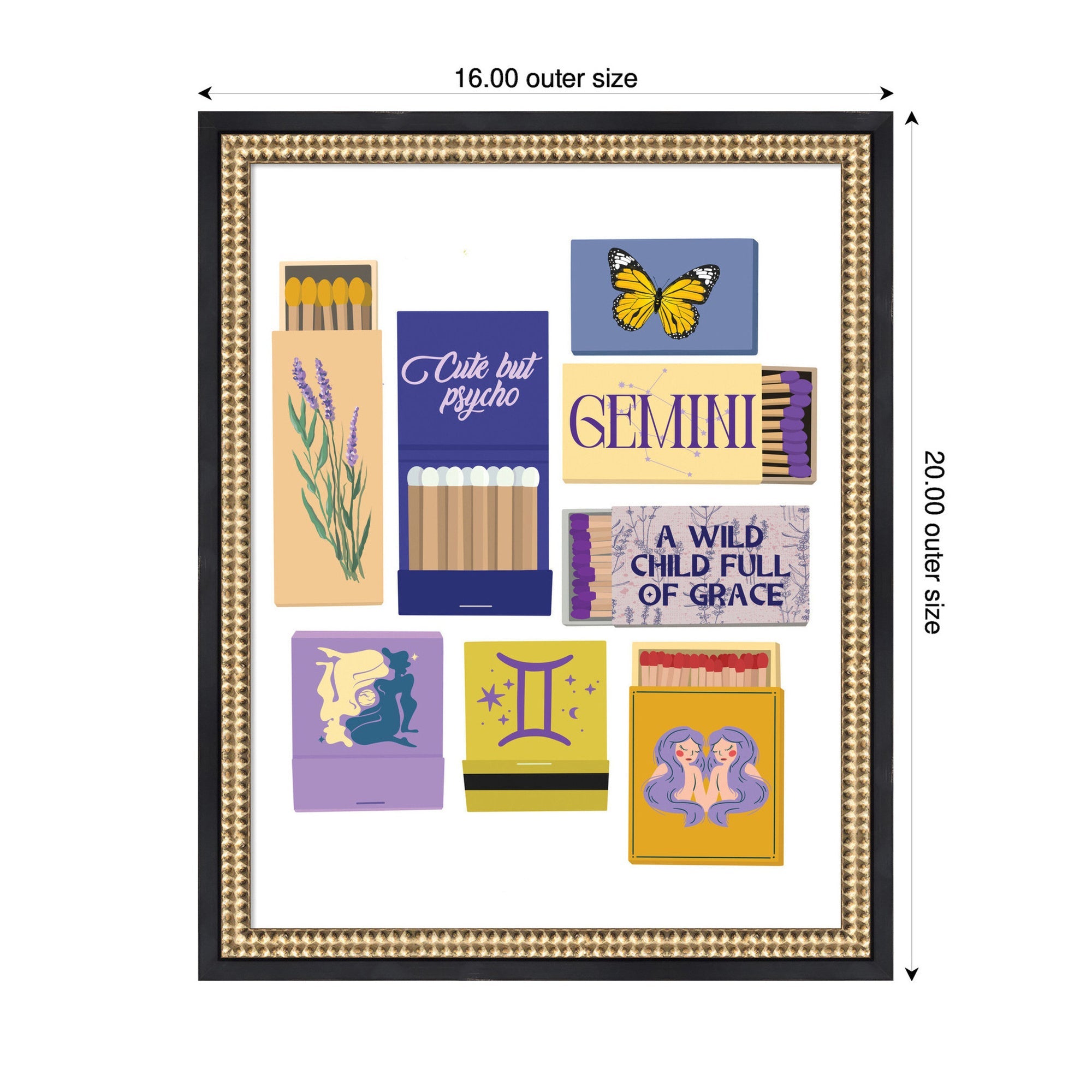 Gemini Matchbooks 14x18 FC by Megan Ryan Framed Wall Art Print