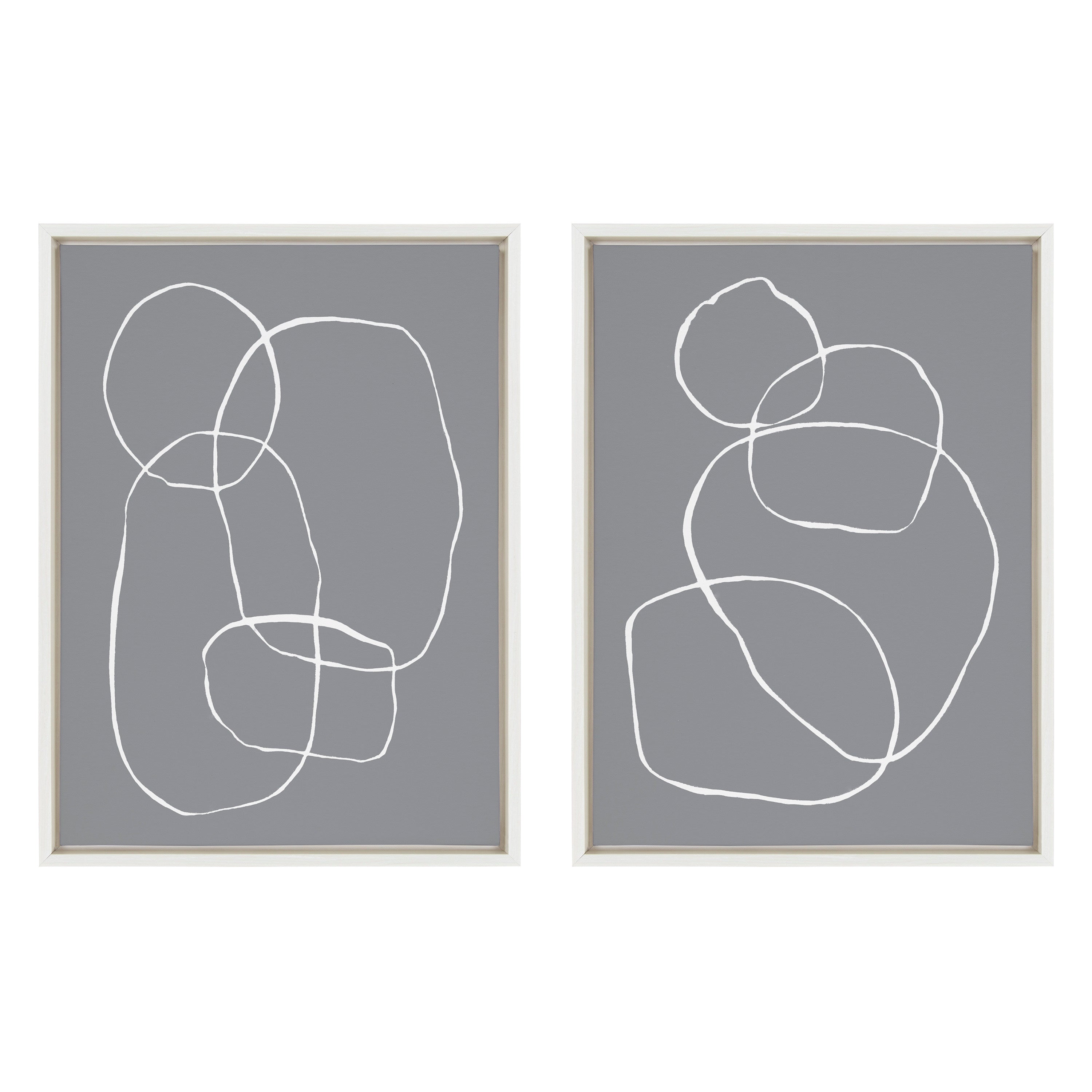 Sylvie Gray Going in Circles Framed Canvas Set by kateandlaurel - product image 19 for Resin Society