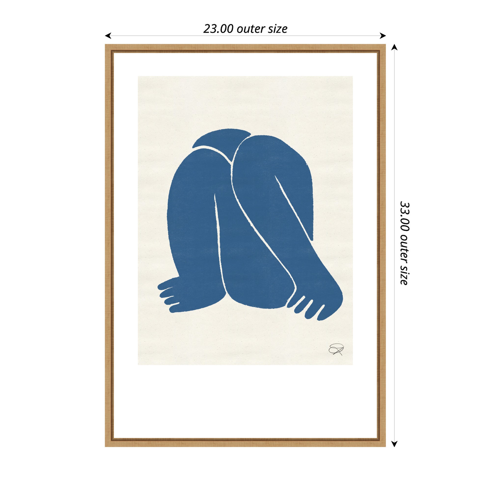 Sylvie Head Down II Royal Framed Canvas by Rocket Jack