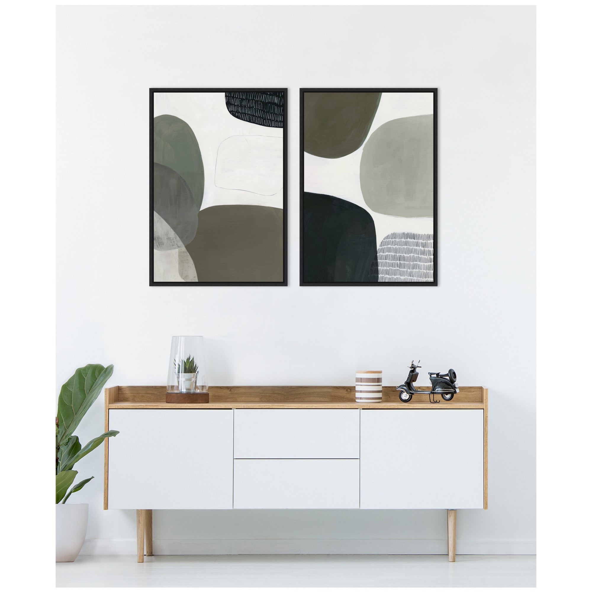 Shape Study No.
1 & No.
2 2 Piece Framed Canvas Wall Art Set by Amy Lighthall