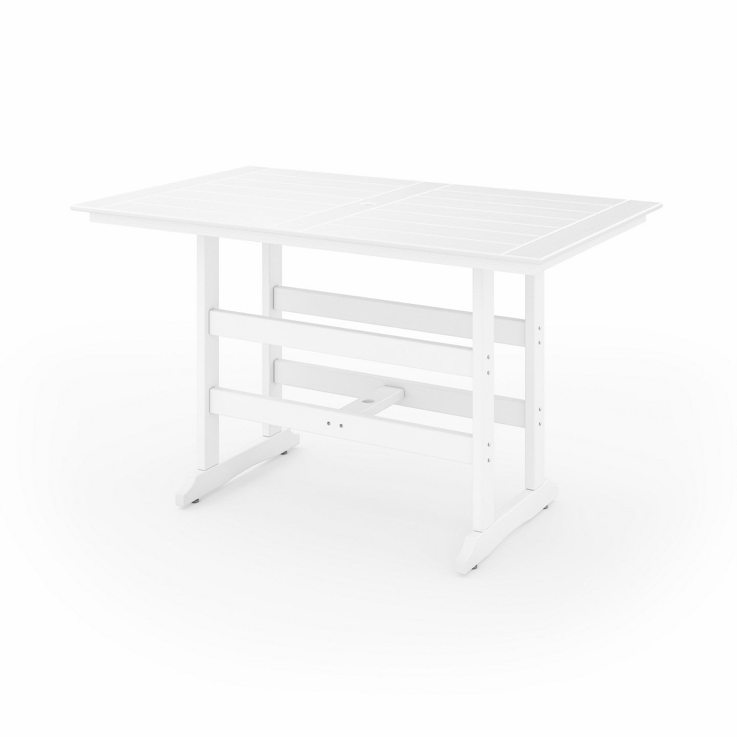 SoPoly 72 inch Savannah Farmhouse Bar Table in outdoor setting