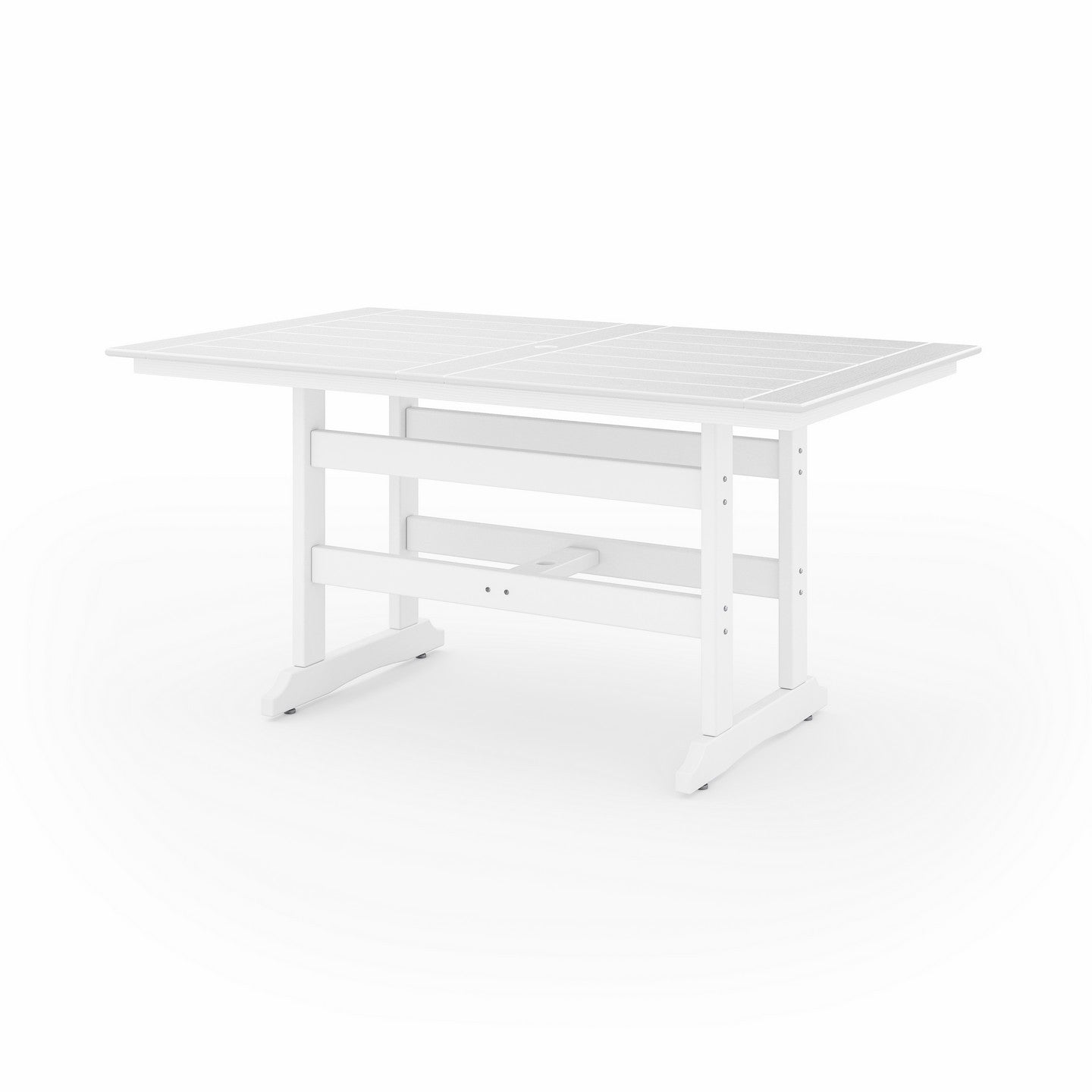 SoPoly 72 inch Savannah Farmhouse Counter Table in black outdoor setting