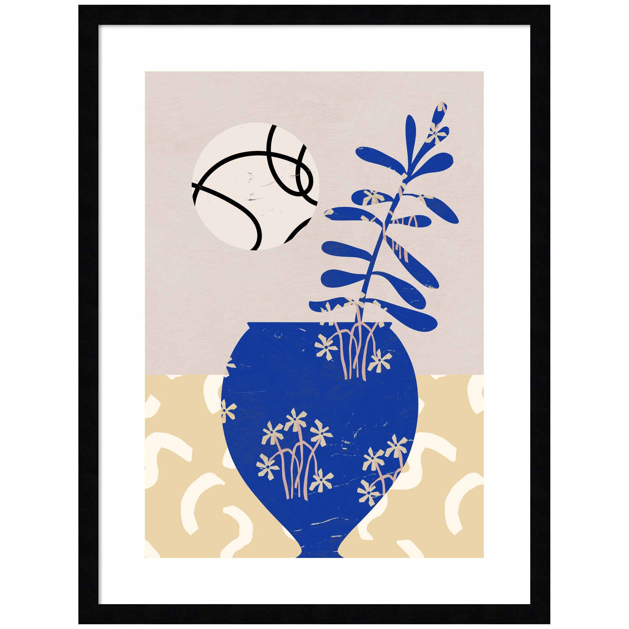 Pottery Poem No3 by Treechild framed wall art print shown hanging in a neutral-toned room
