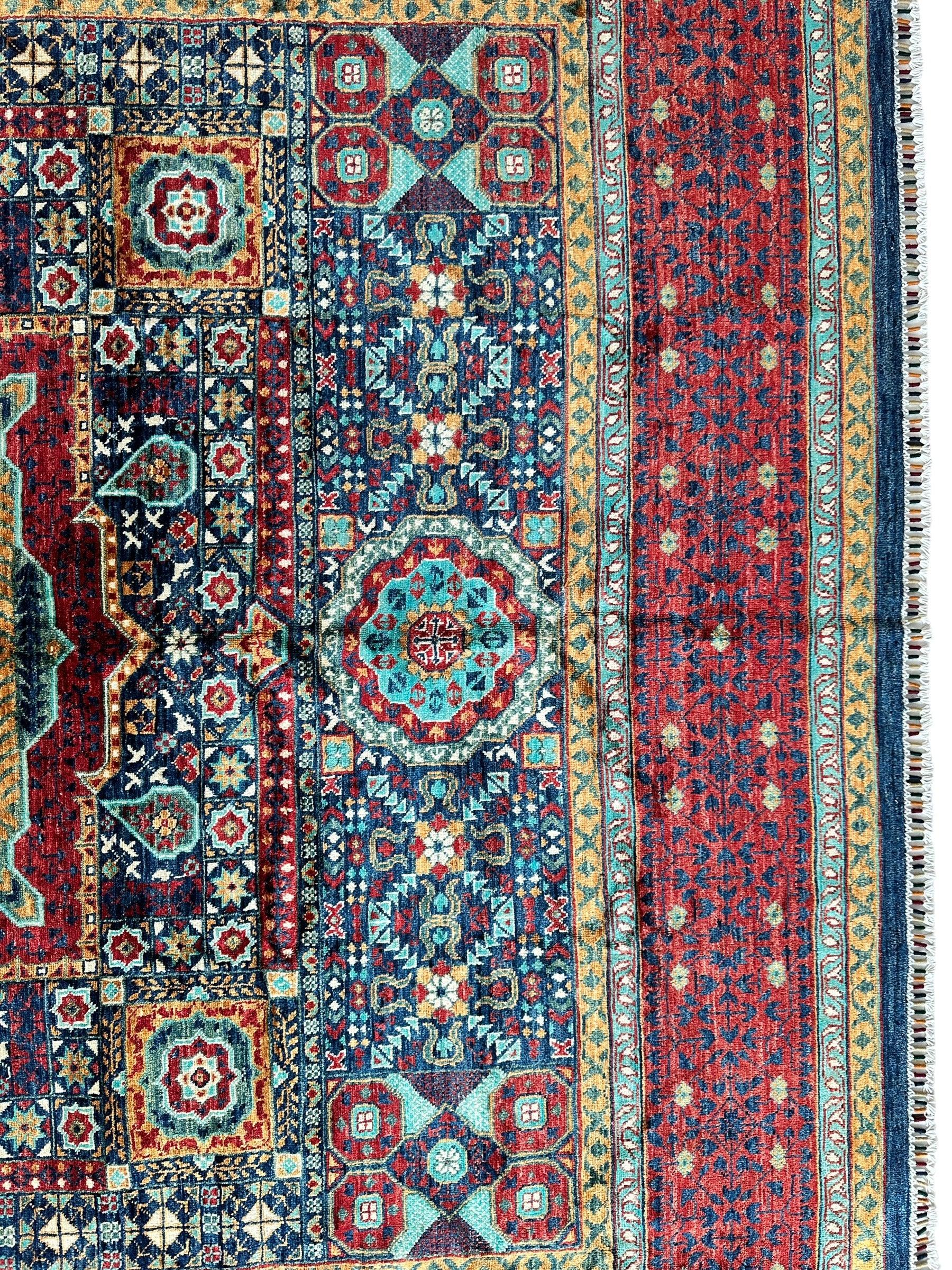 Hand-Knotted Mamluk Wool Rug – 8'4" x 9'9" – Intricate Geometric by Rugistan - product image 6 for Resin Society