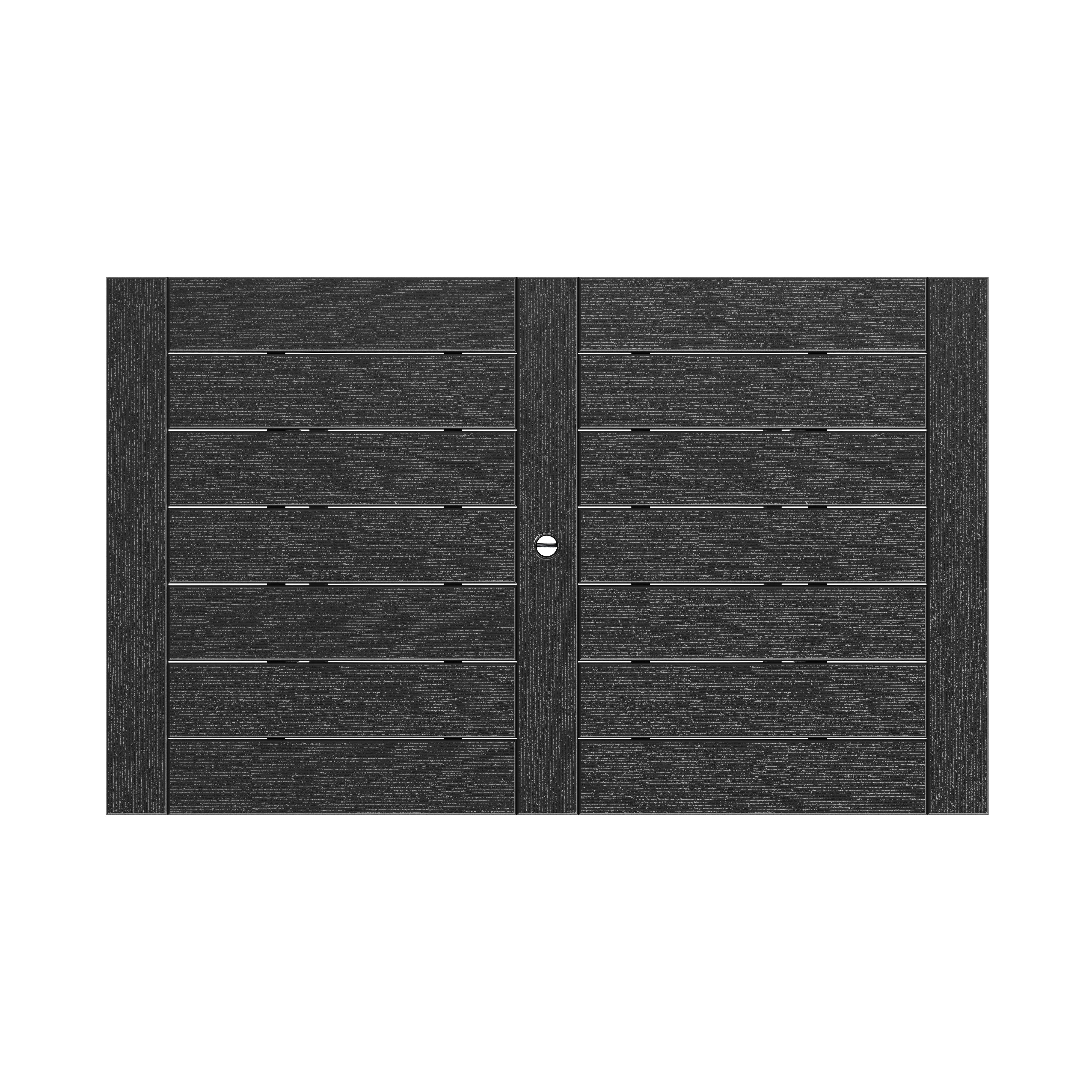 SoPoly 72 inch Savannah Farmhouse Counter Table in black outdoor setting