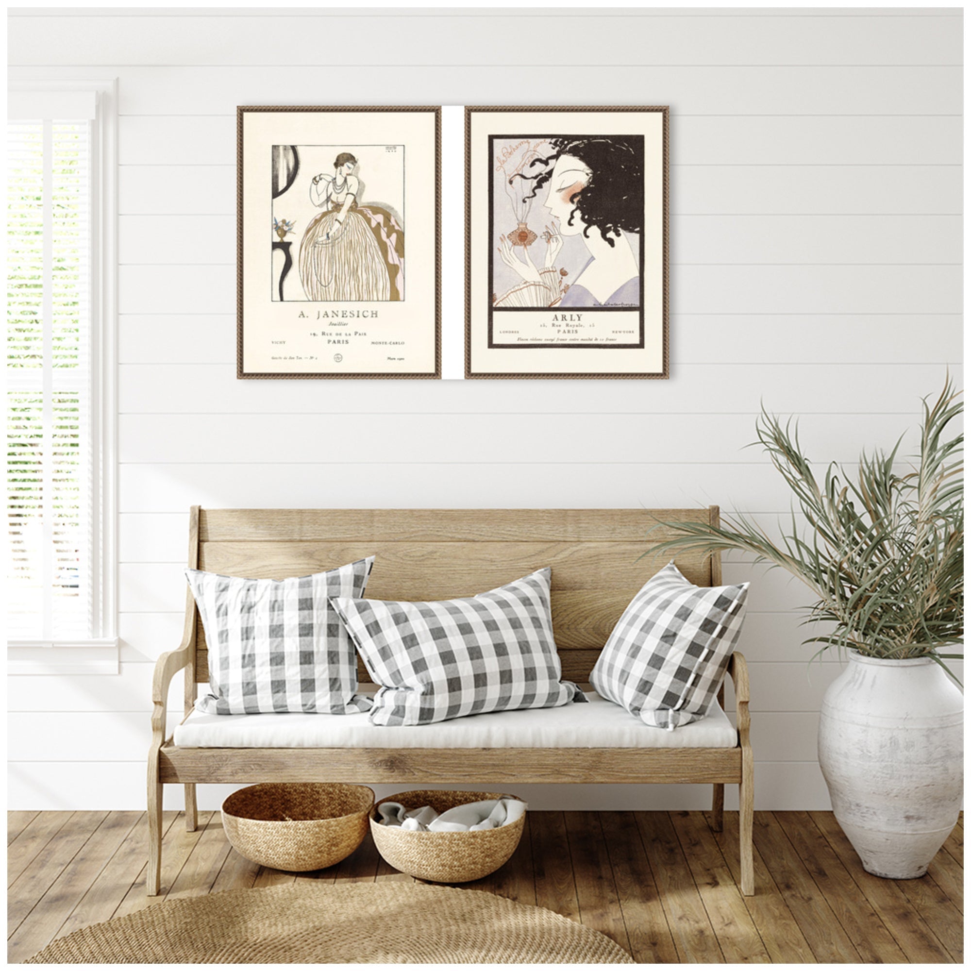 Arly 1921 Alexandre Jacovleff & A Janesich 1920 Edouard Halouze 2 Piece Framed Canvas Wall Art Set by Nostalgia Prints