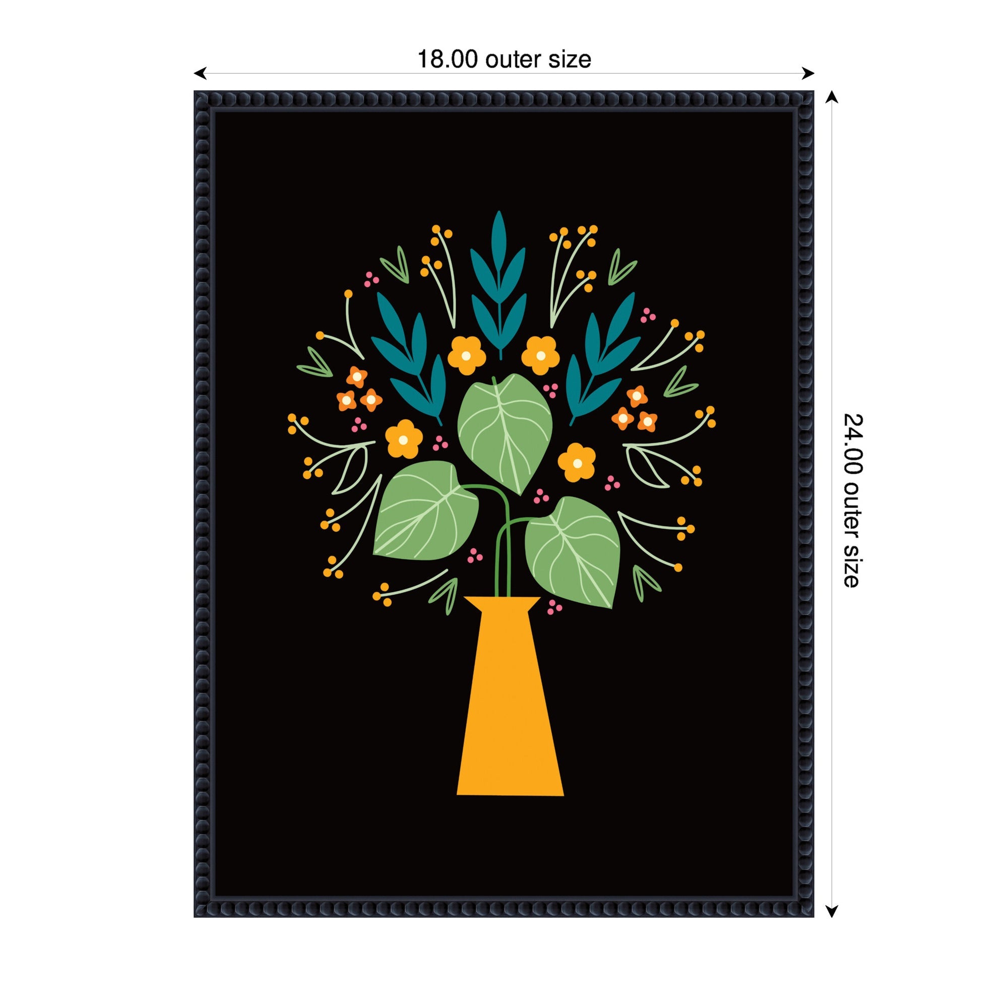 Sylvie Floral Yellow Vase Framed Canvas by Amber Leaders