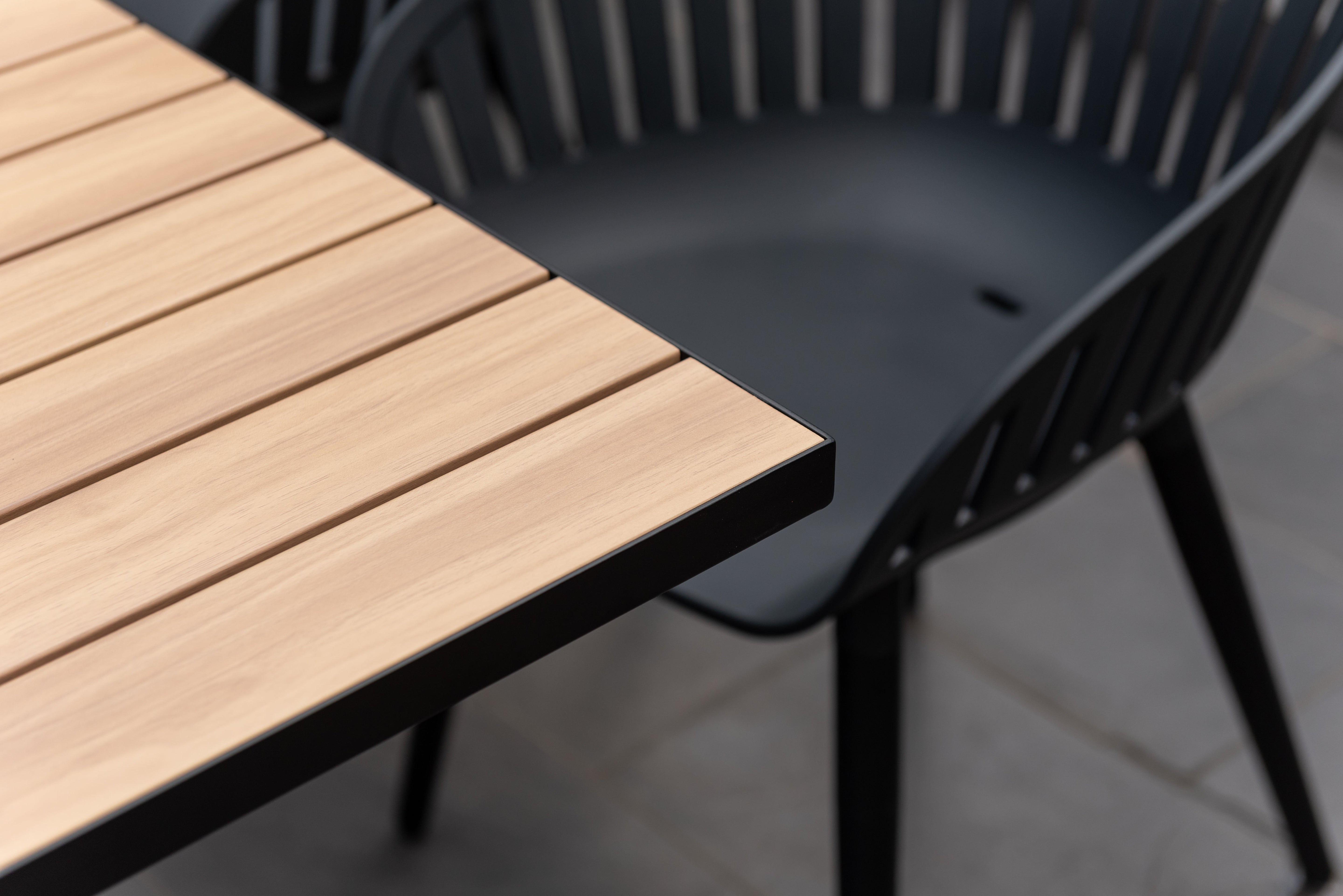 Panama Dark Rectangular Table and 6 Nassau Black Aluminum by LifestyleGarden US - product image 5 for Resin Society