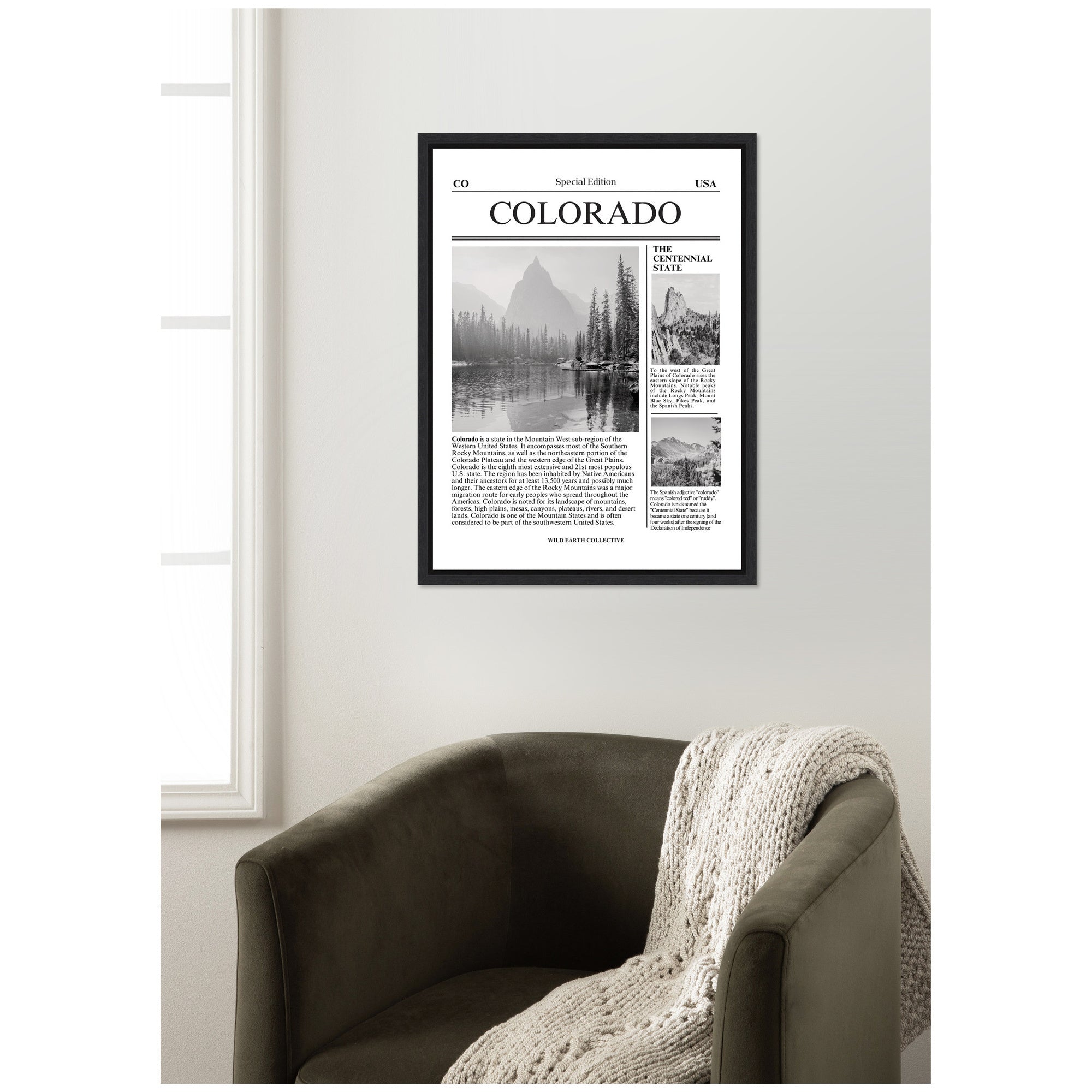 Colorado Article by Megan Ryan Framed Canvas Wall Art Print