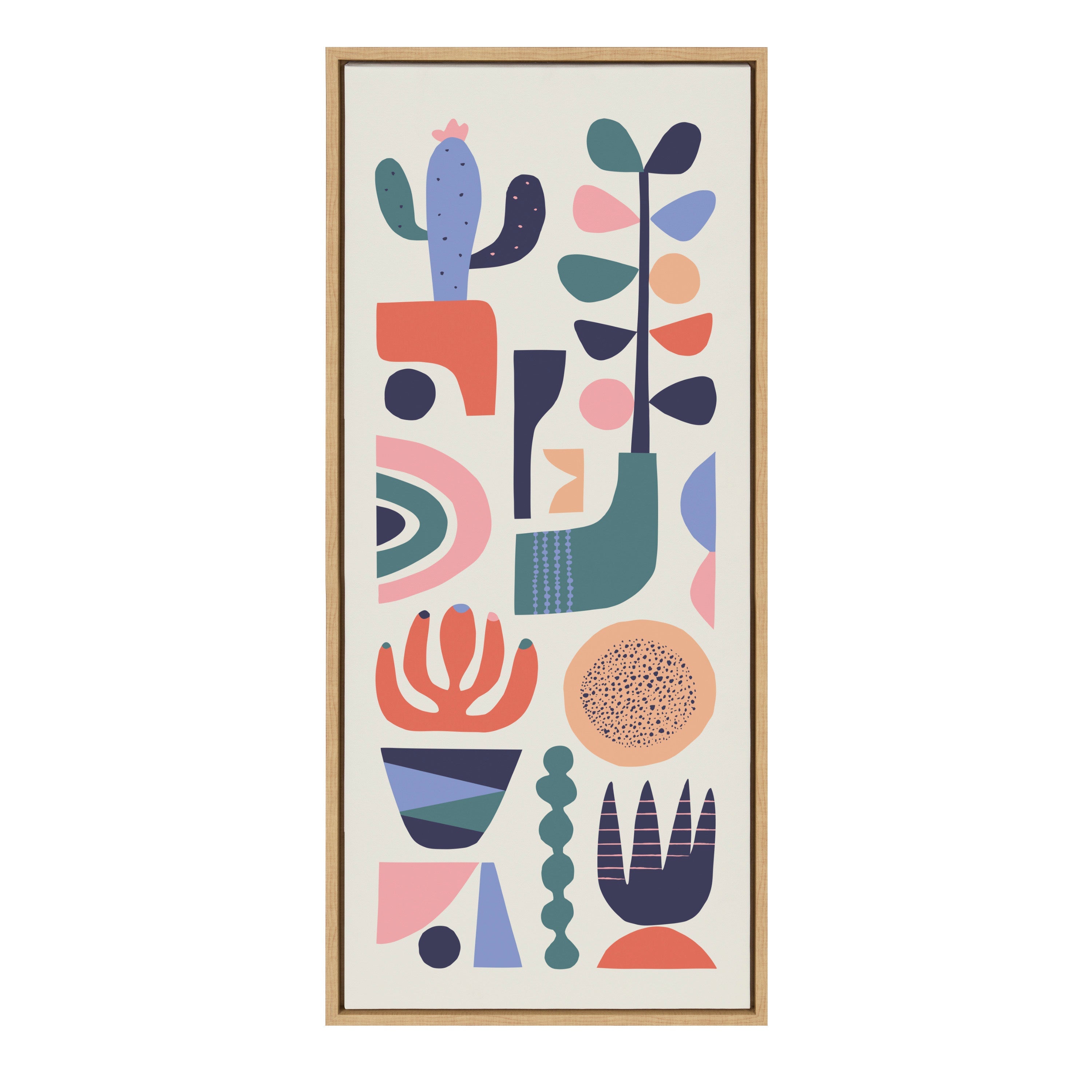 Sylvie Mid Century Succulents Framed Canvas by kateandlaurel - product image 11 for Resin Society