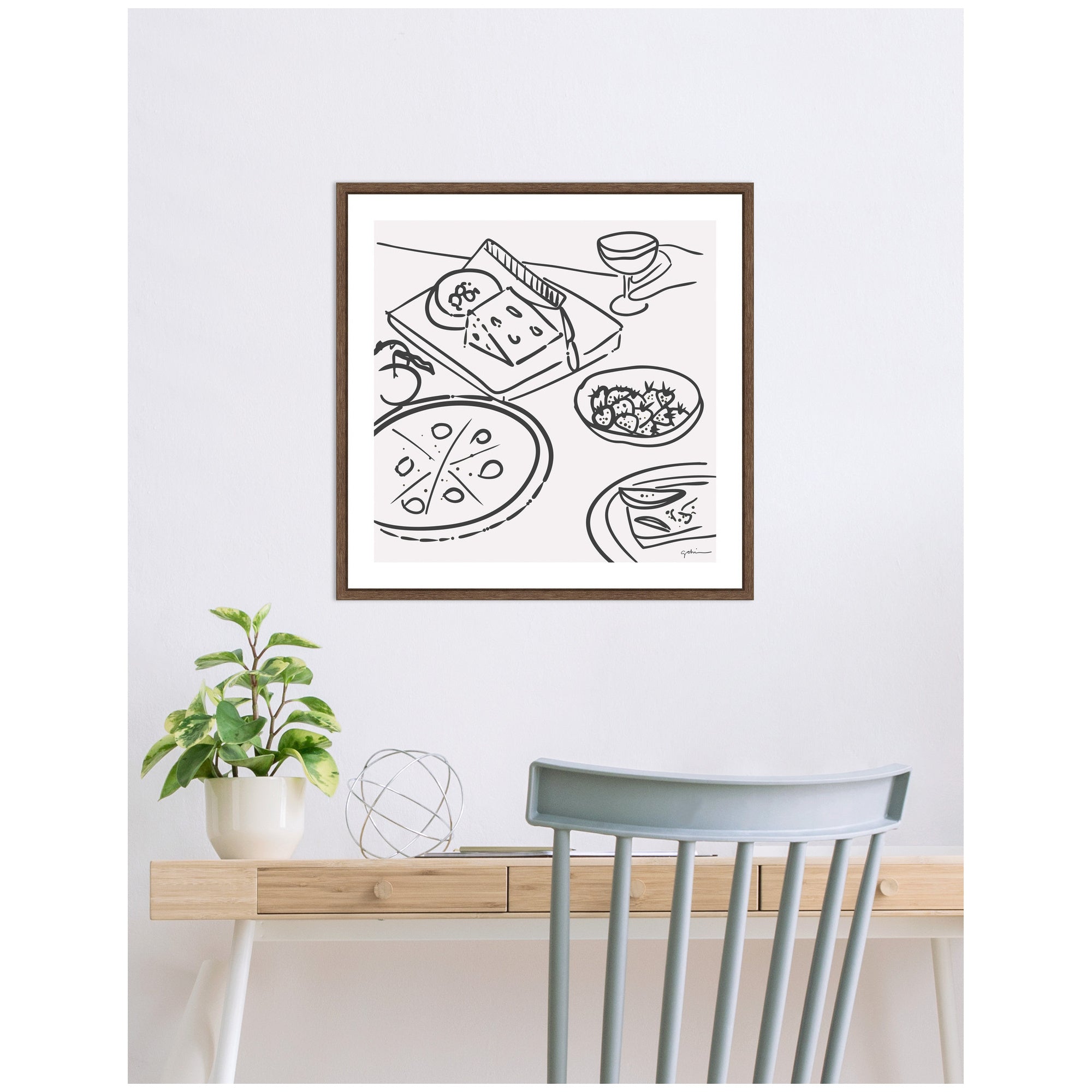 Dinner Club by Gabrielly Guedes Framed Canvas Wall Art Print